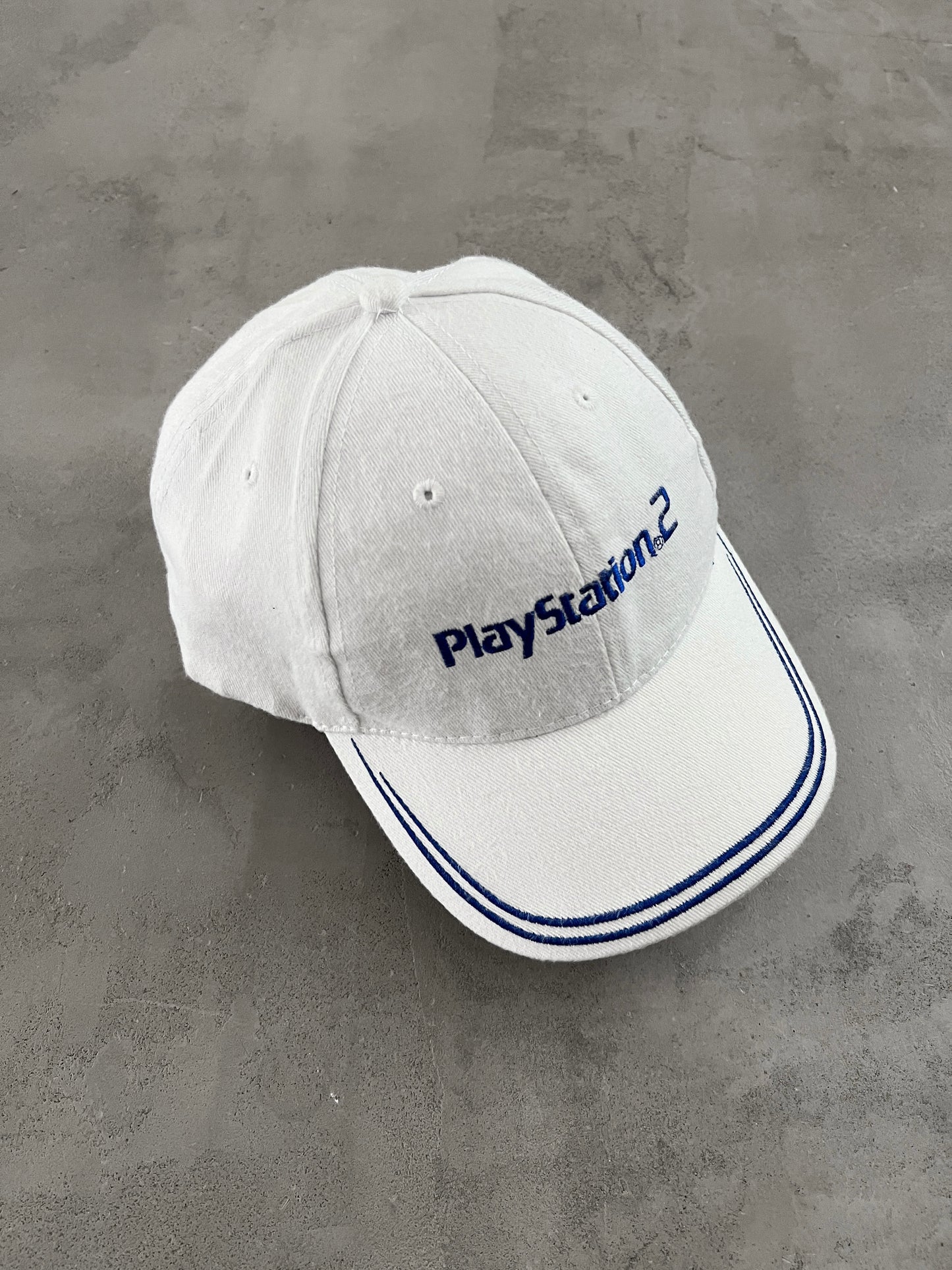 WHITE/BLUE PLAYSTATION 2 CAP - 2000S
