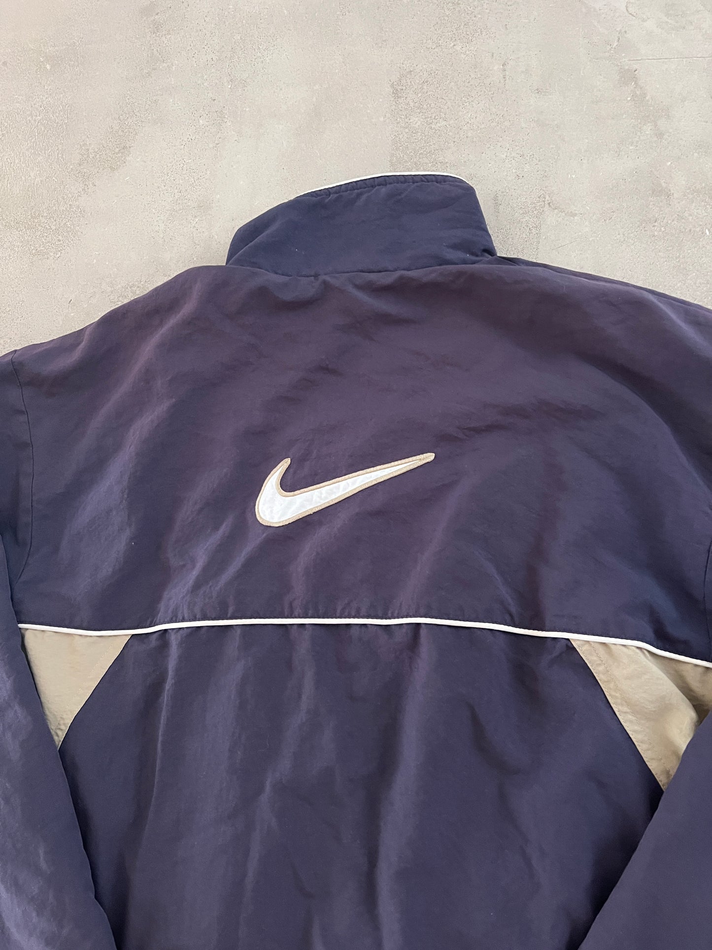 FADED NAVY NIKE TRACK JACKET - 1990S - S/M