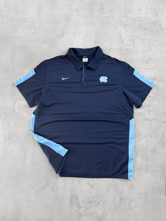 NAVY/BABY BLUE NIKE UNC POLO - 2000S - XXL