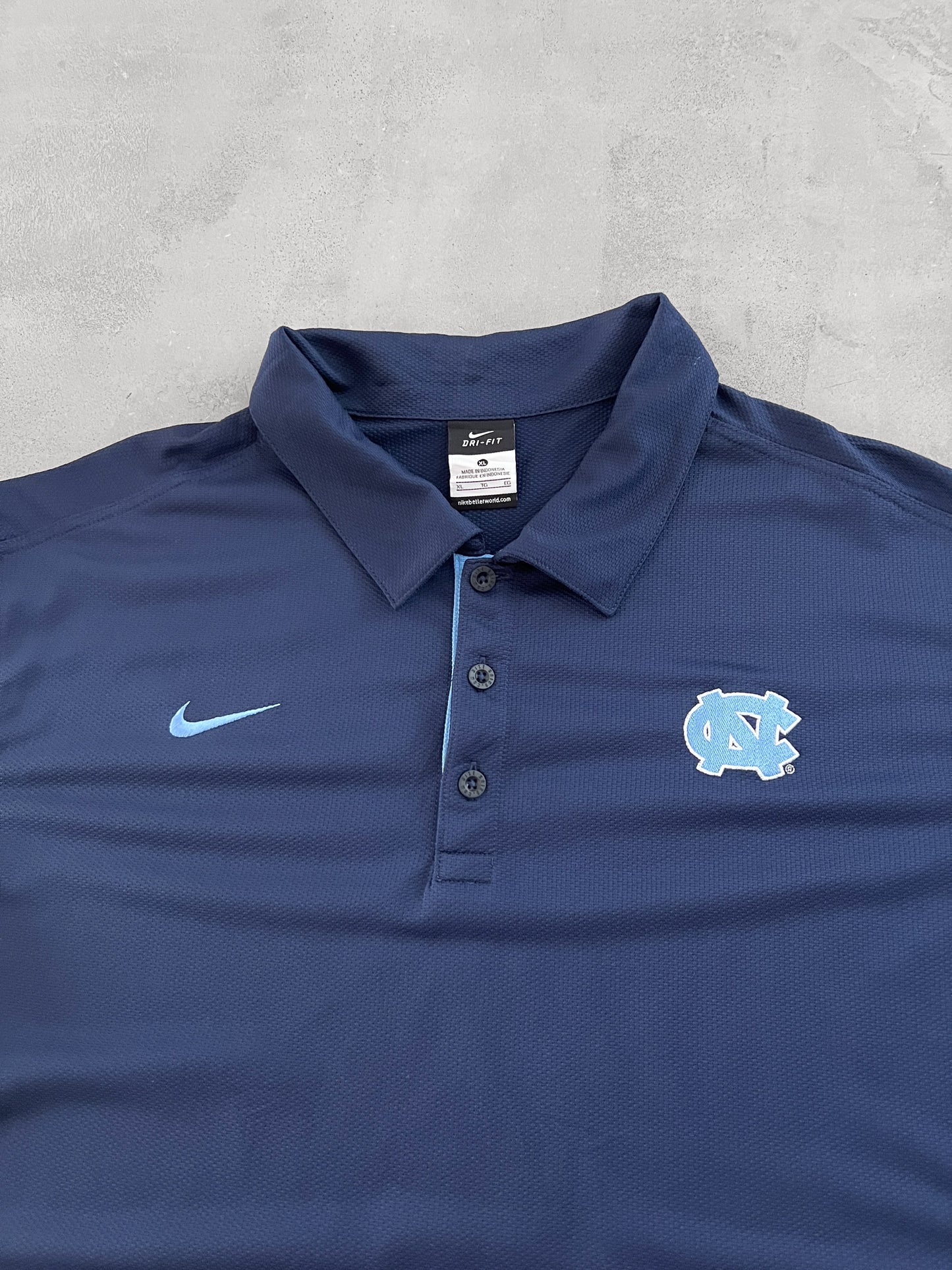 NAVY/BABY BLUE NIKE UNC POLO - 2000S - XXL