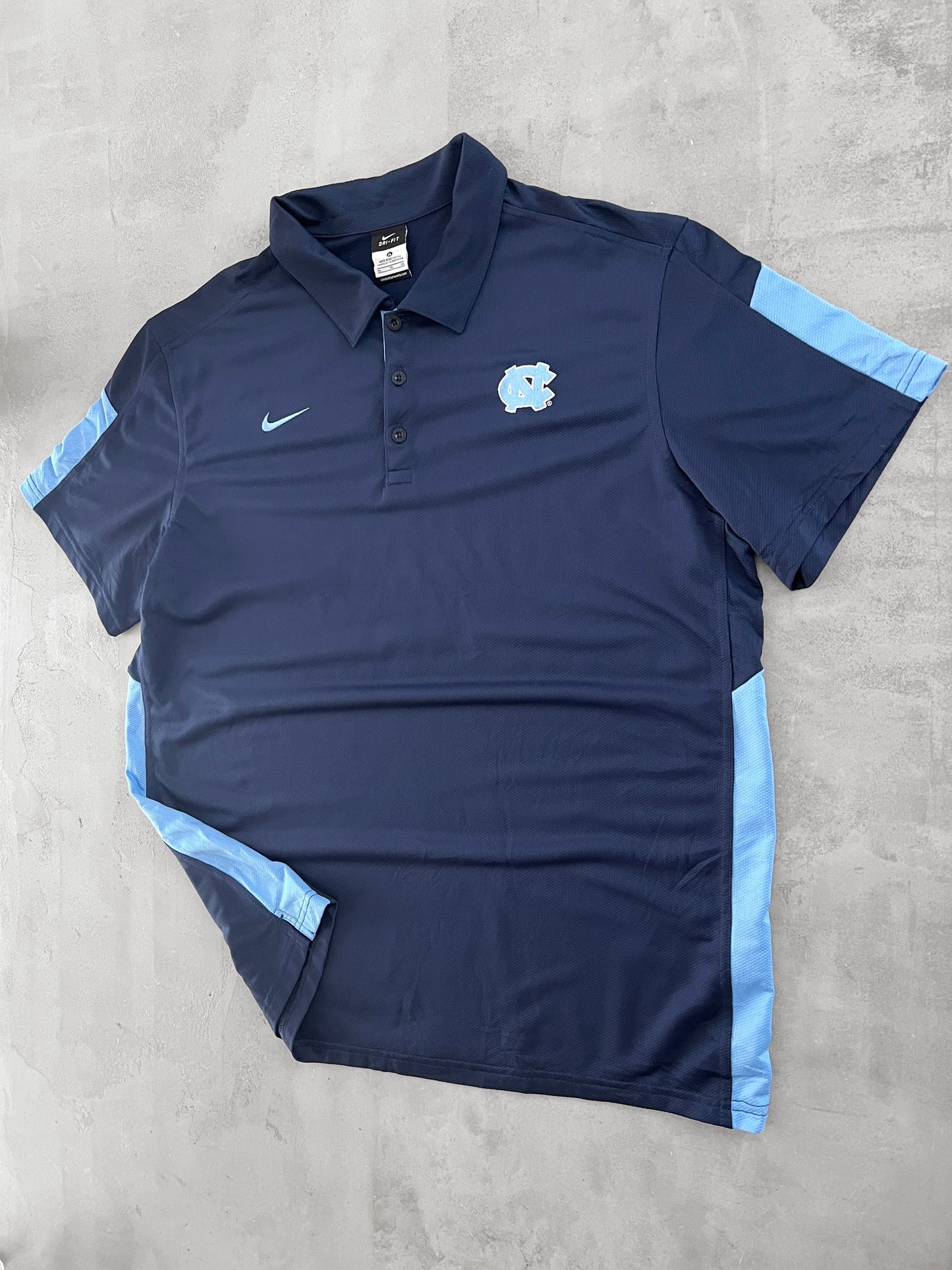 NAVY/BABY BLUE NIKE UNC POLO - 2000S - XXL