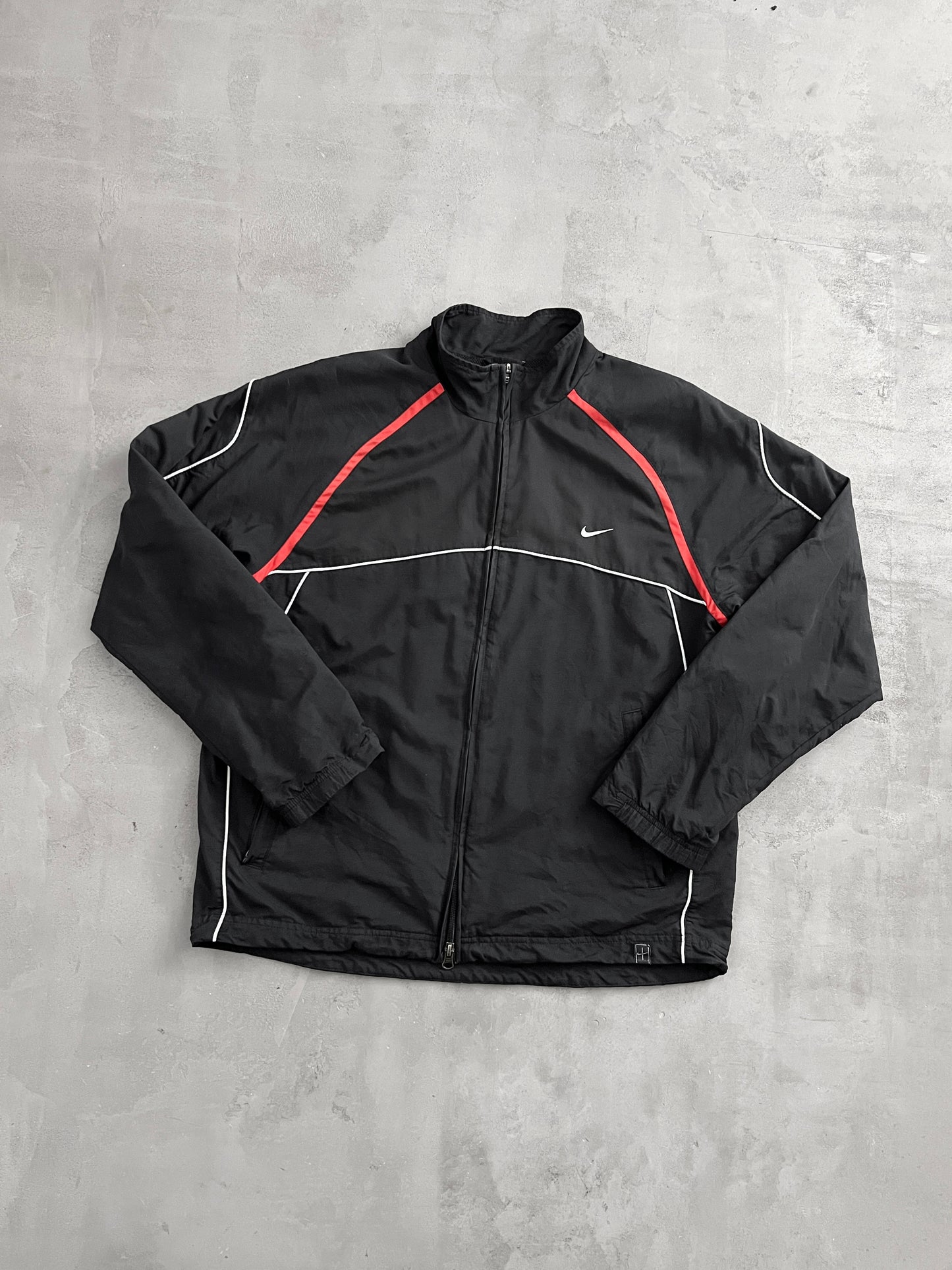 BLACK NIKE TRACK JACKET - 2000S - L