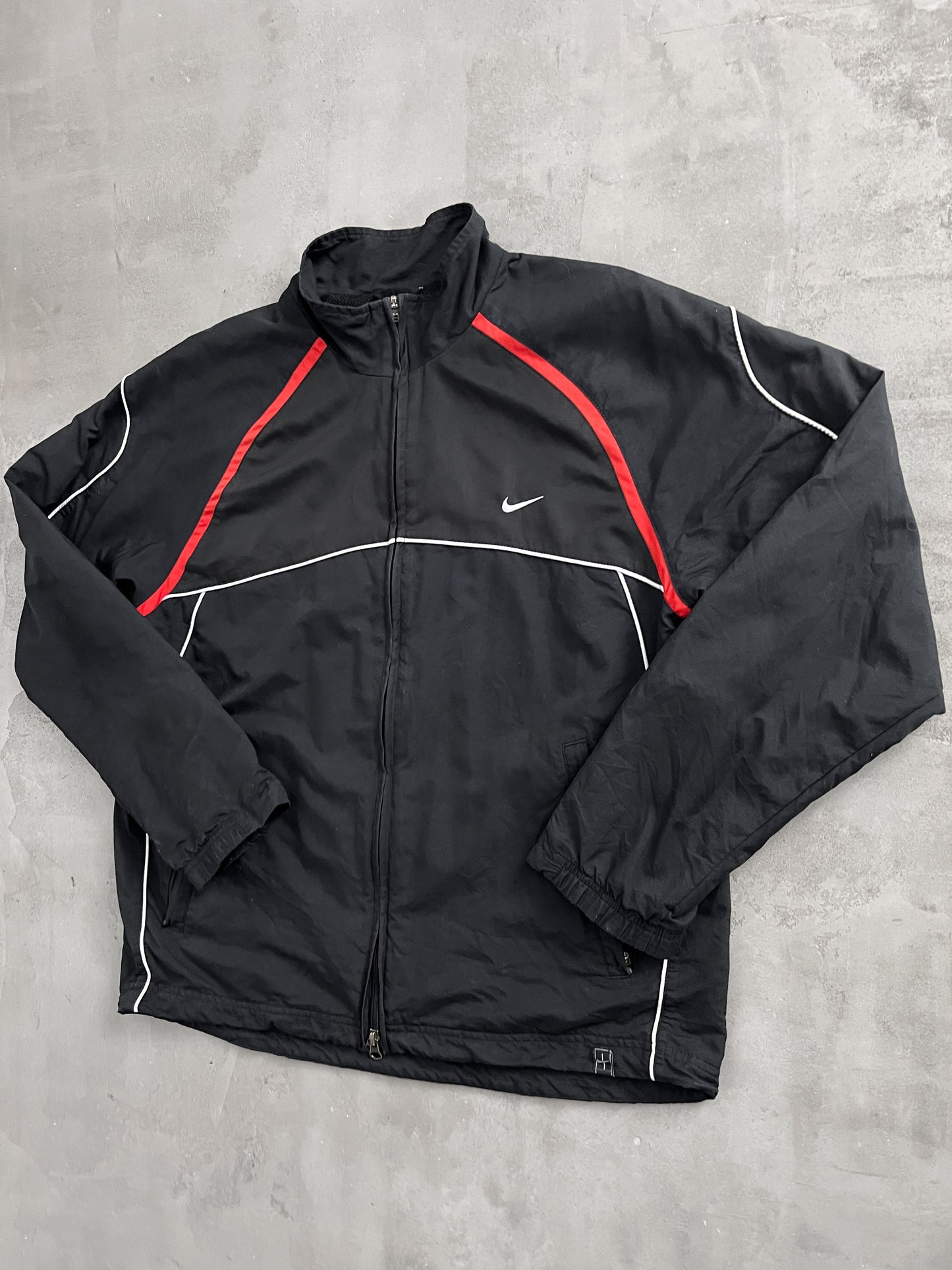 BLACK NIKE TRACK JACKET - 2000S - L