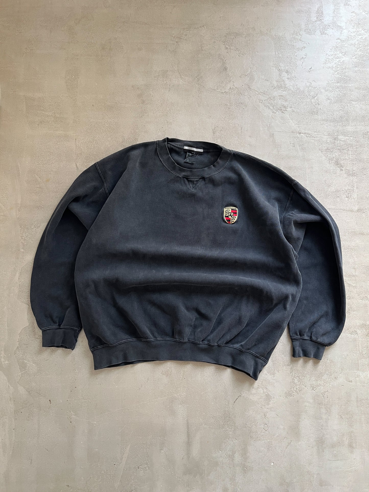 BLACK PORSCHE SWEATER - 1990S - L