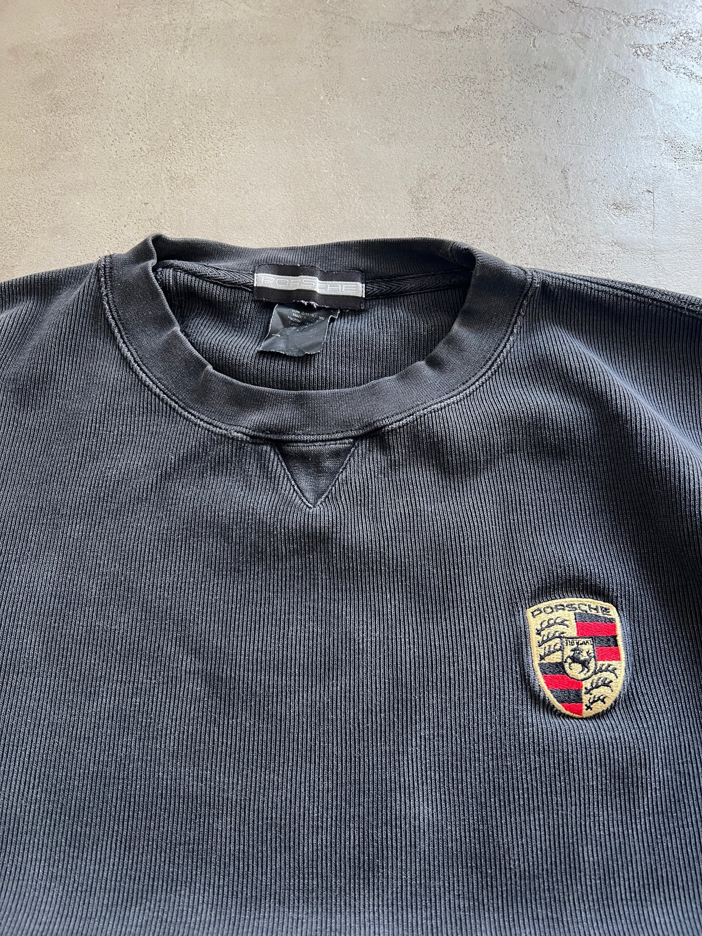 BLACK PORSCHE SWEATER - 1990S - L