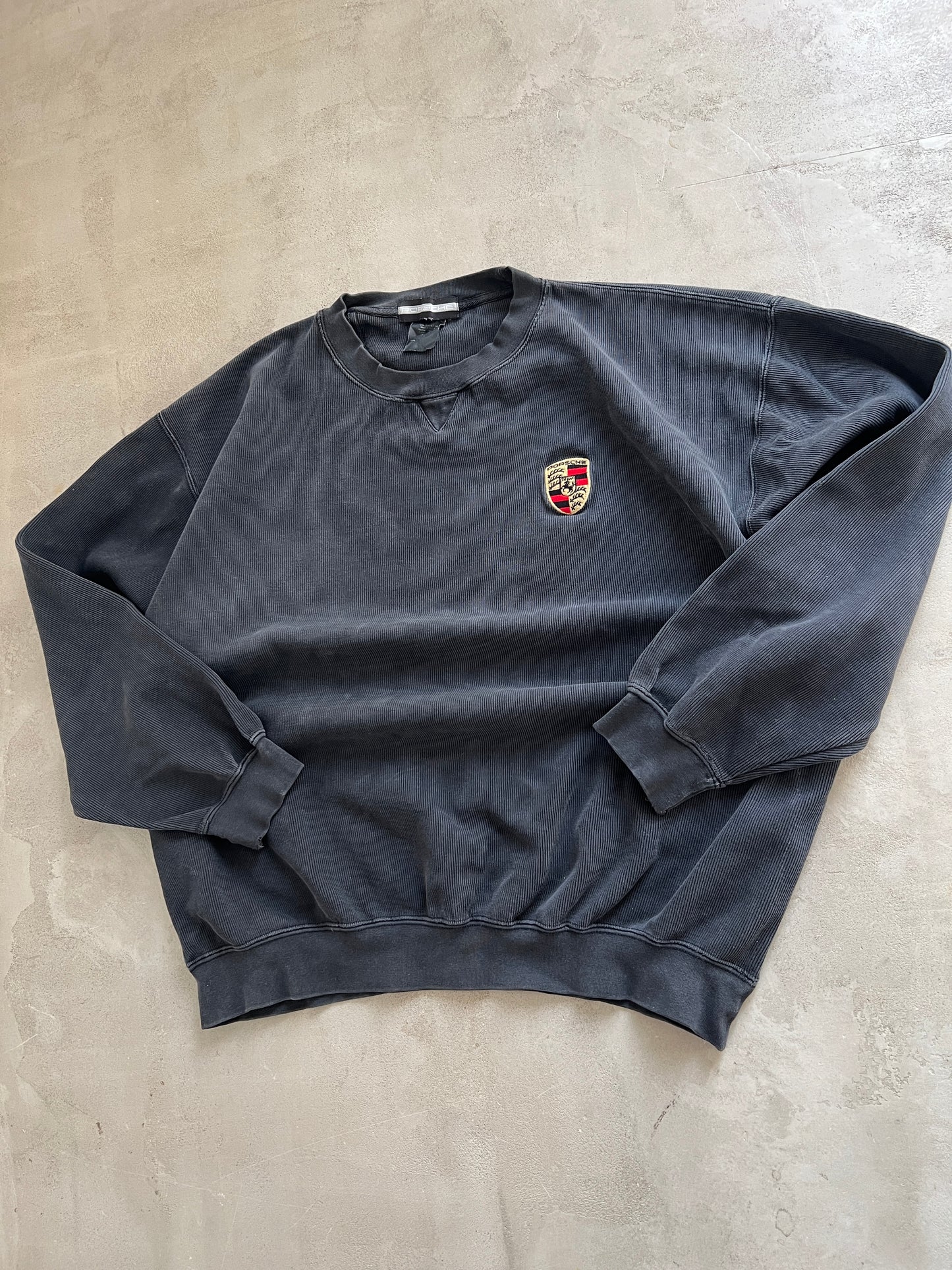 BLACK PORSCHE SWEATER - 1990S - L