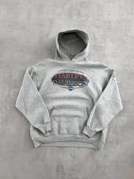 GREY HARLEY DAVIDSON HOODIE - 2000S - L