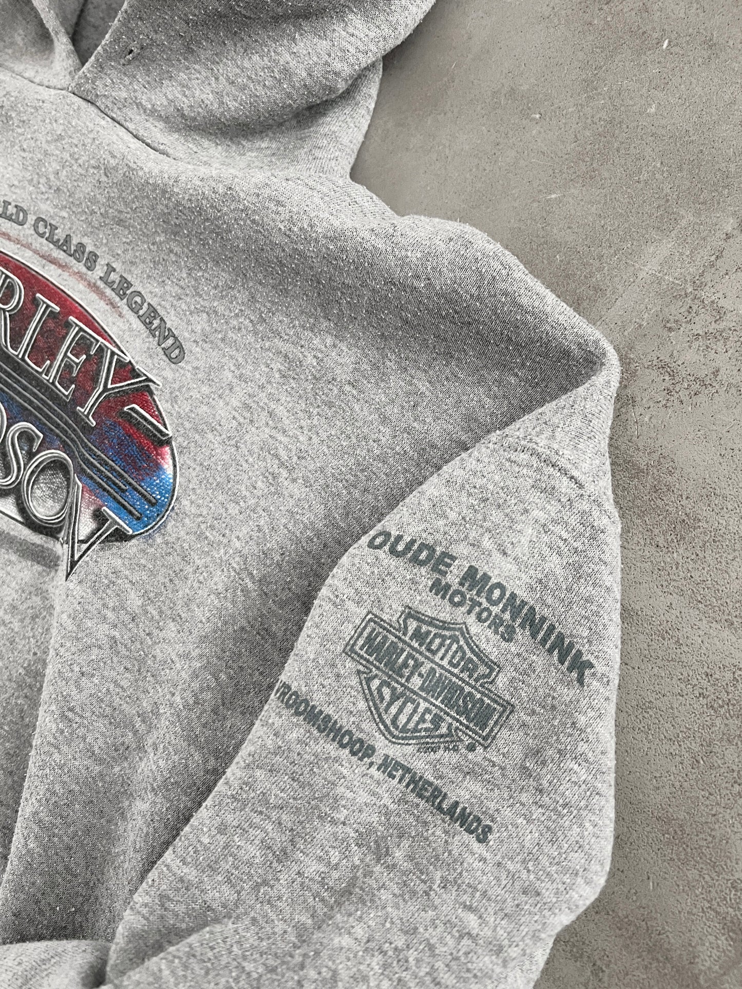 GREY HARLEY DAVIDSON HOODIE - 2000S - L