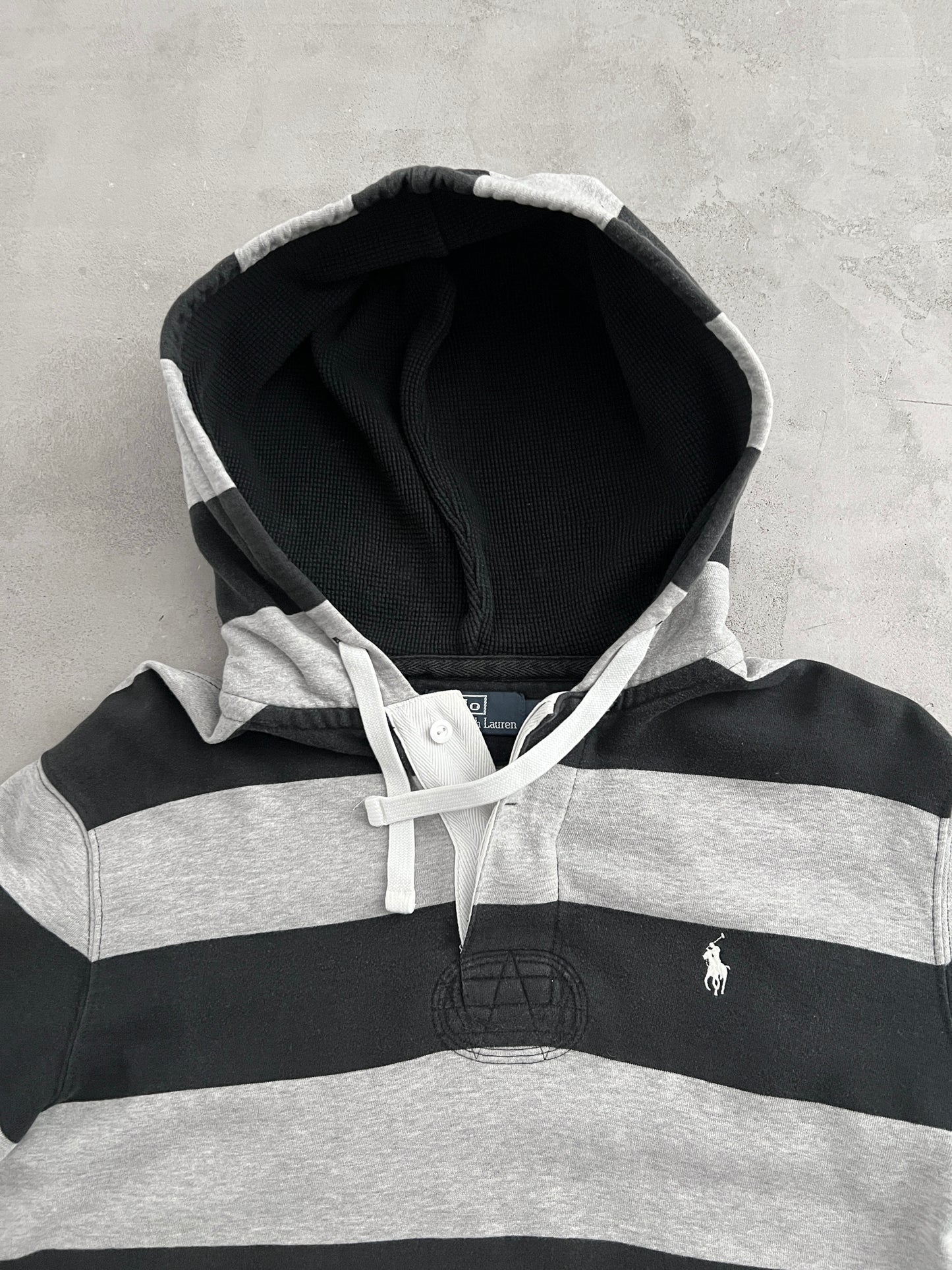 GREY RALPH LAUREN HOODIE - 2000S - M