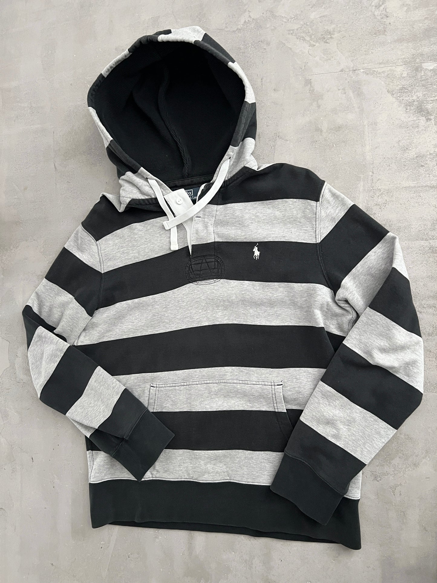 GREY RALPH LAUREN HOODIE - 2000S - M