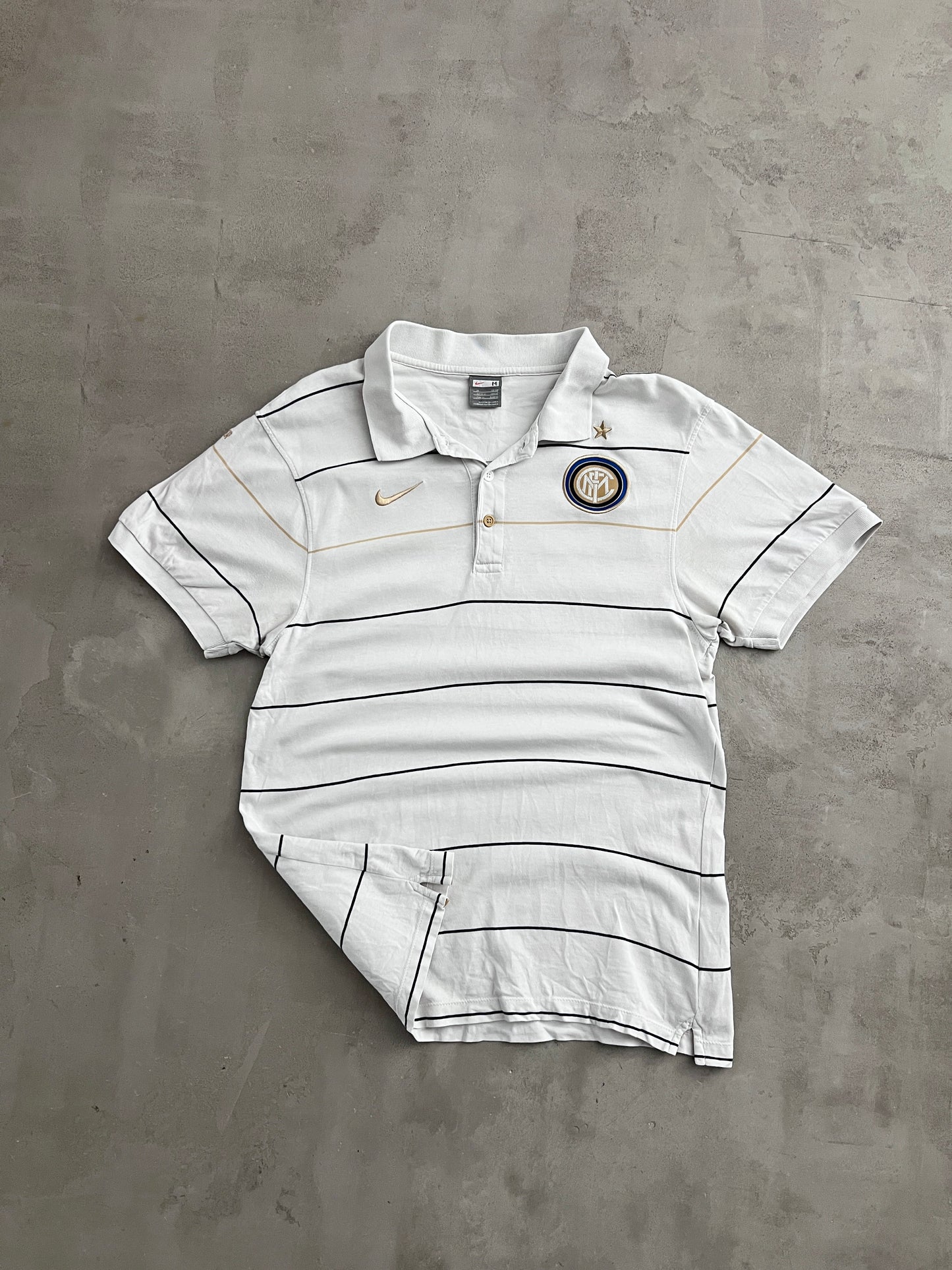 WHITE INTER MILAN NIKE POLO - 2000S - M