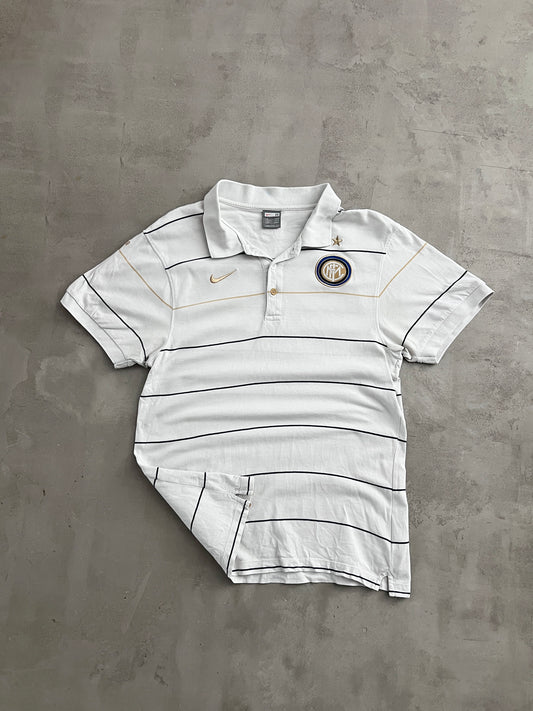WHITE INTER MILAN NIKE POLO - 2000S - M