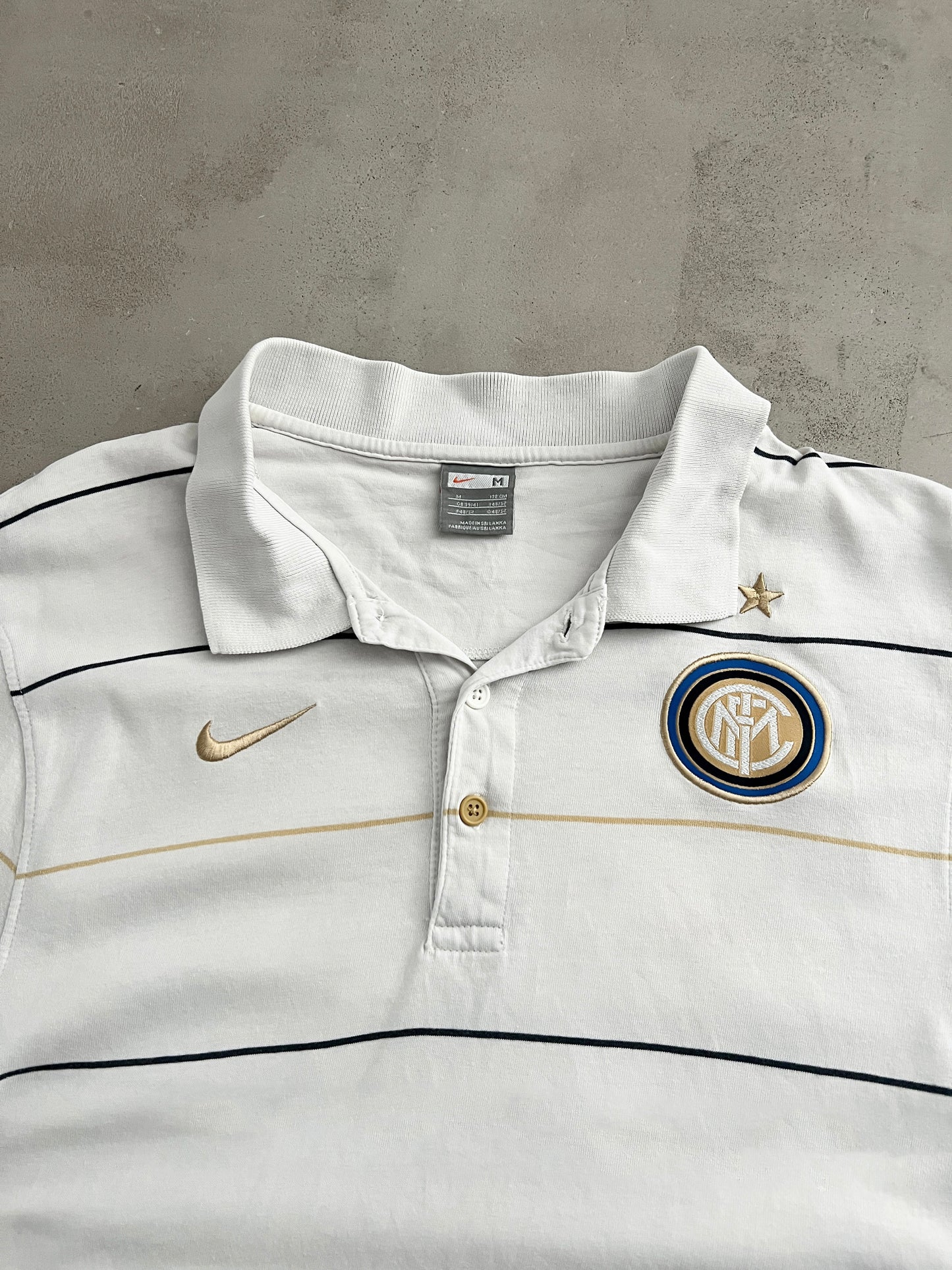 WHITE INTER MILAN NIKE POLO - 2000S - M