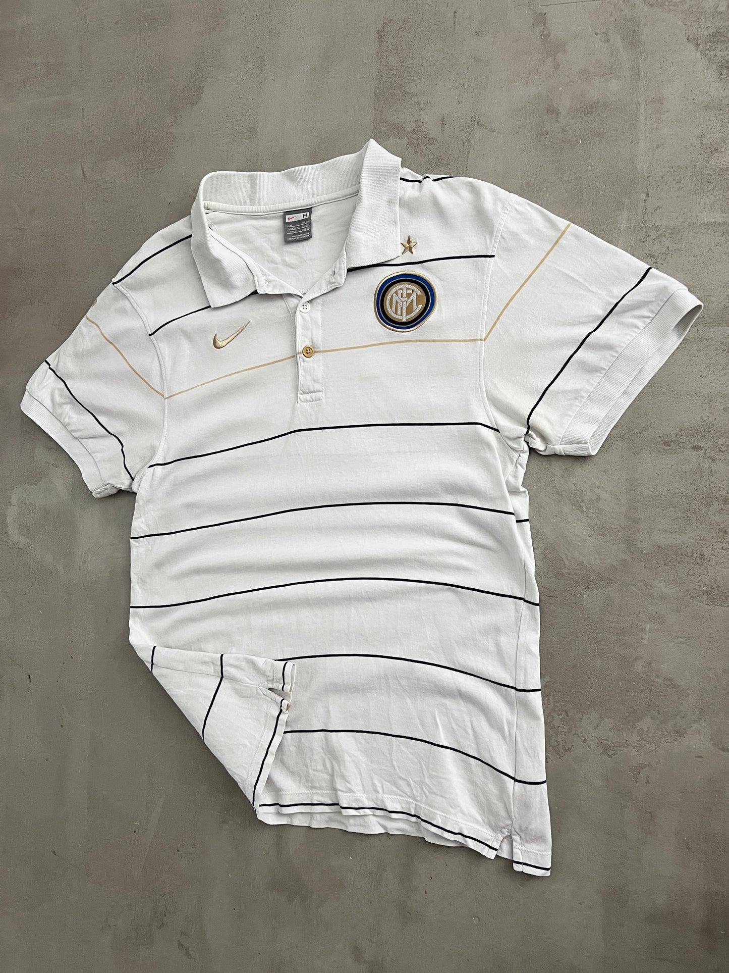 WHITE INTER MILAN NIKE POLO - 2000S - M