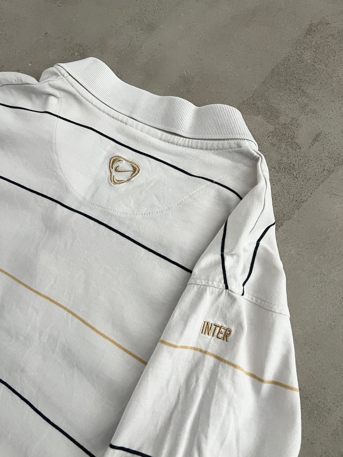 WHITE INTER MILAN NIKE POLO - 2000S - M