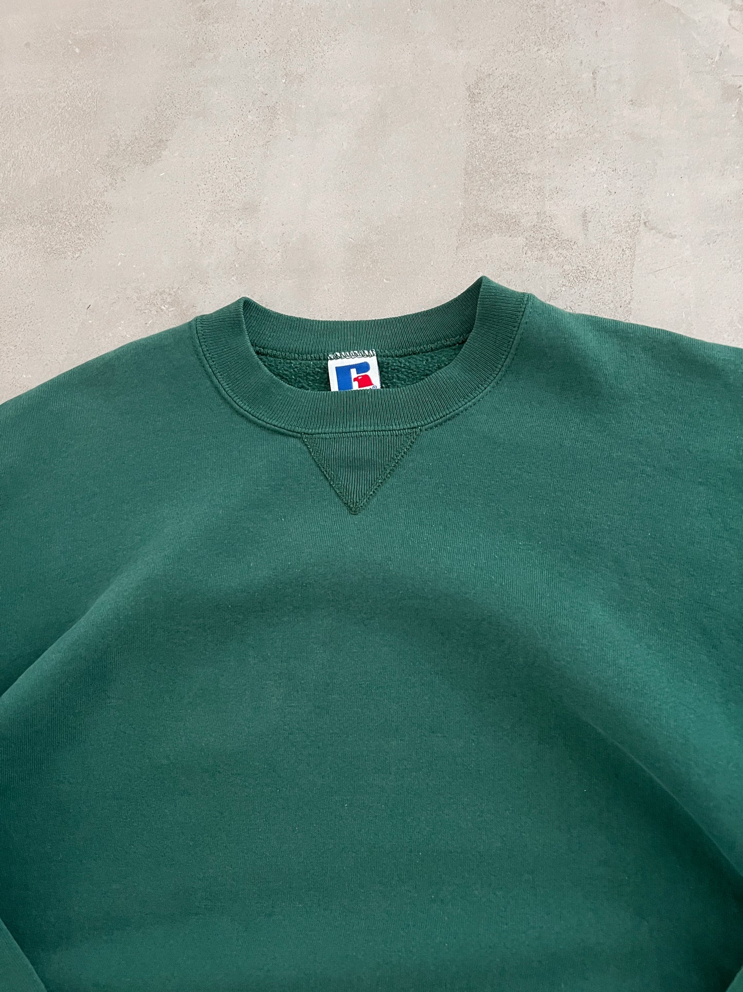GREEN RUSSELL SWEATER - 1990S - L/M