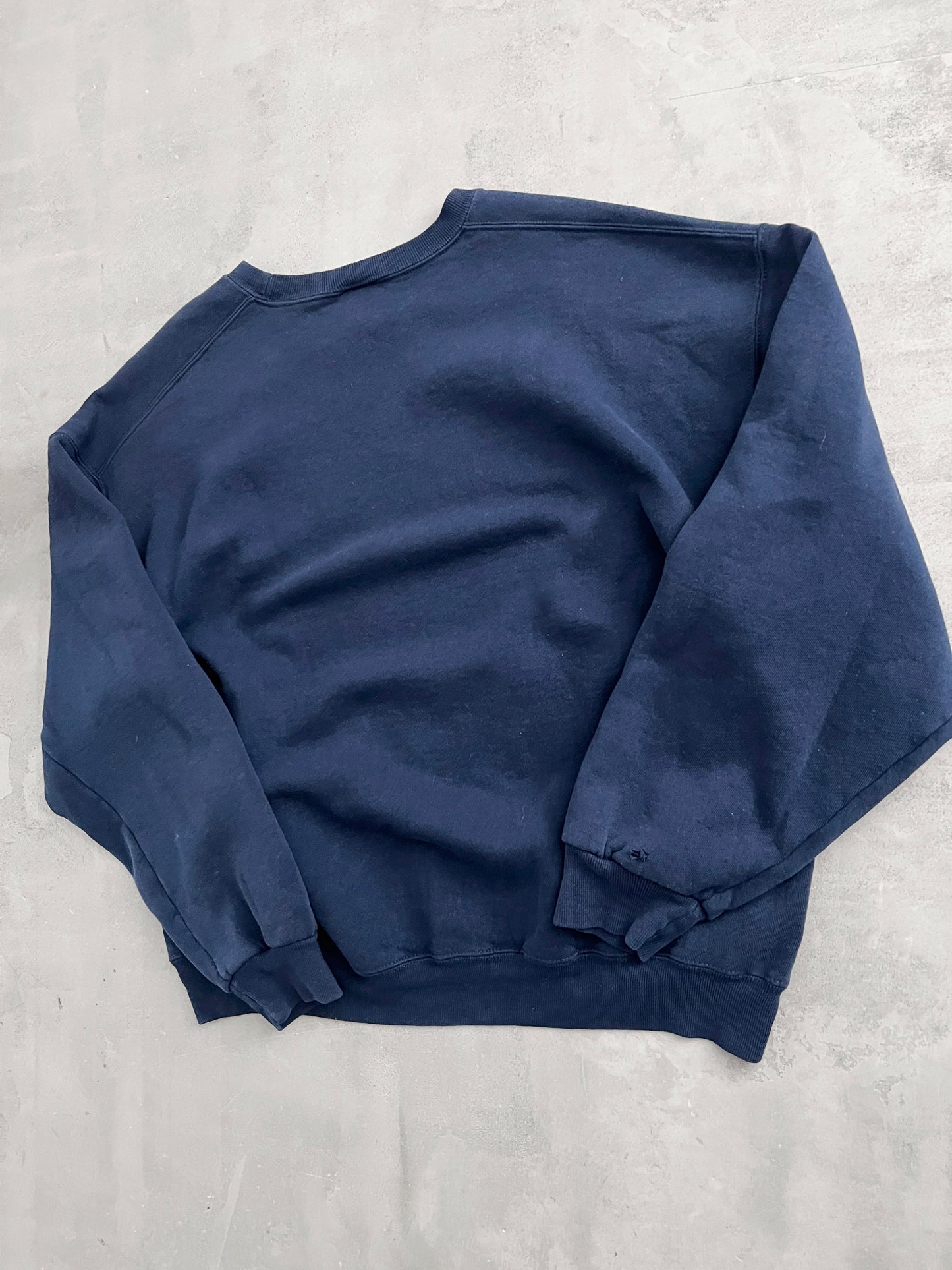 NAVY RUSSELL FOOTBALL SWEATER - 2000S - L/M