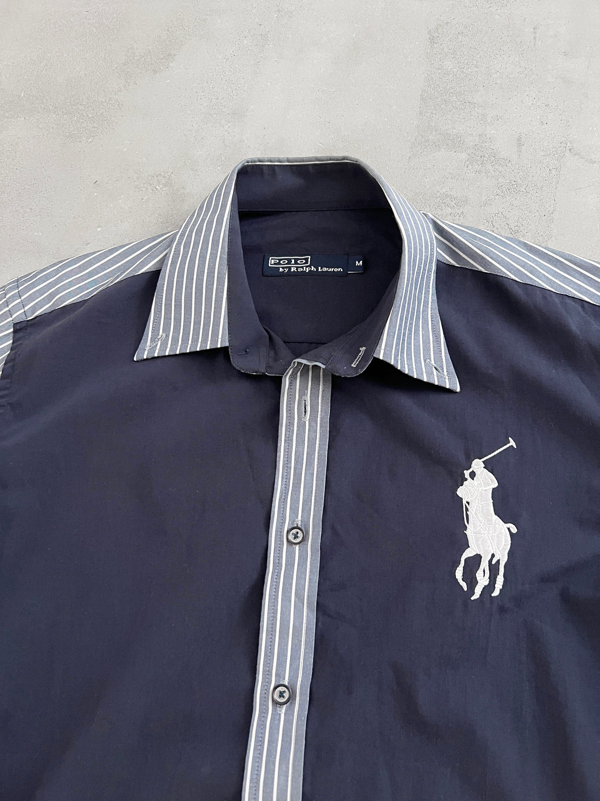 NAVY RALPH LAUREN SHIRT - 2000S - M
