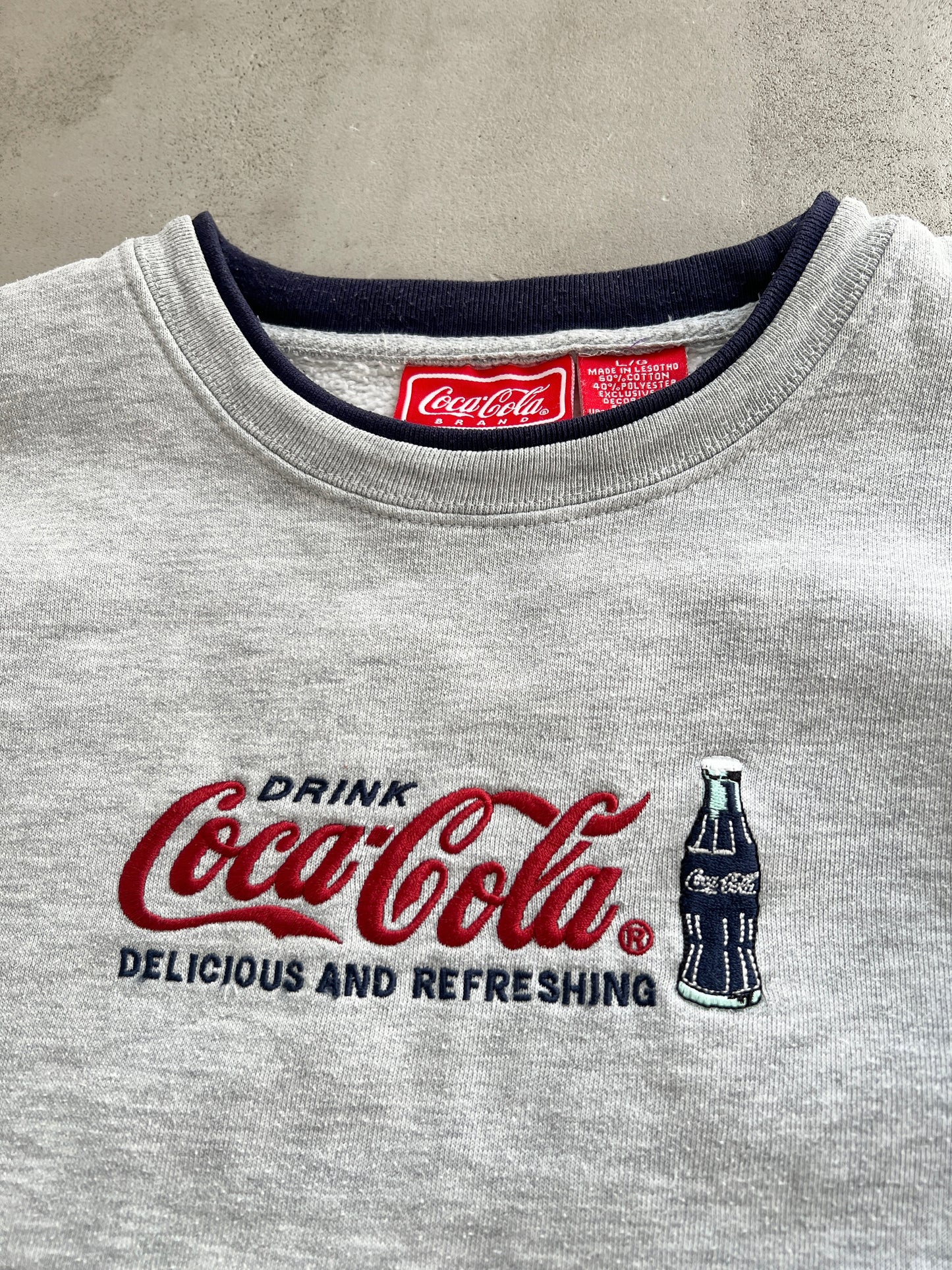 GREY COCA COLA PROMO SWEATER - 1990S - XS