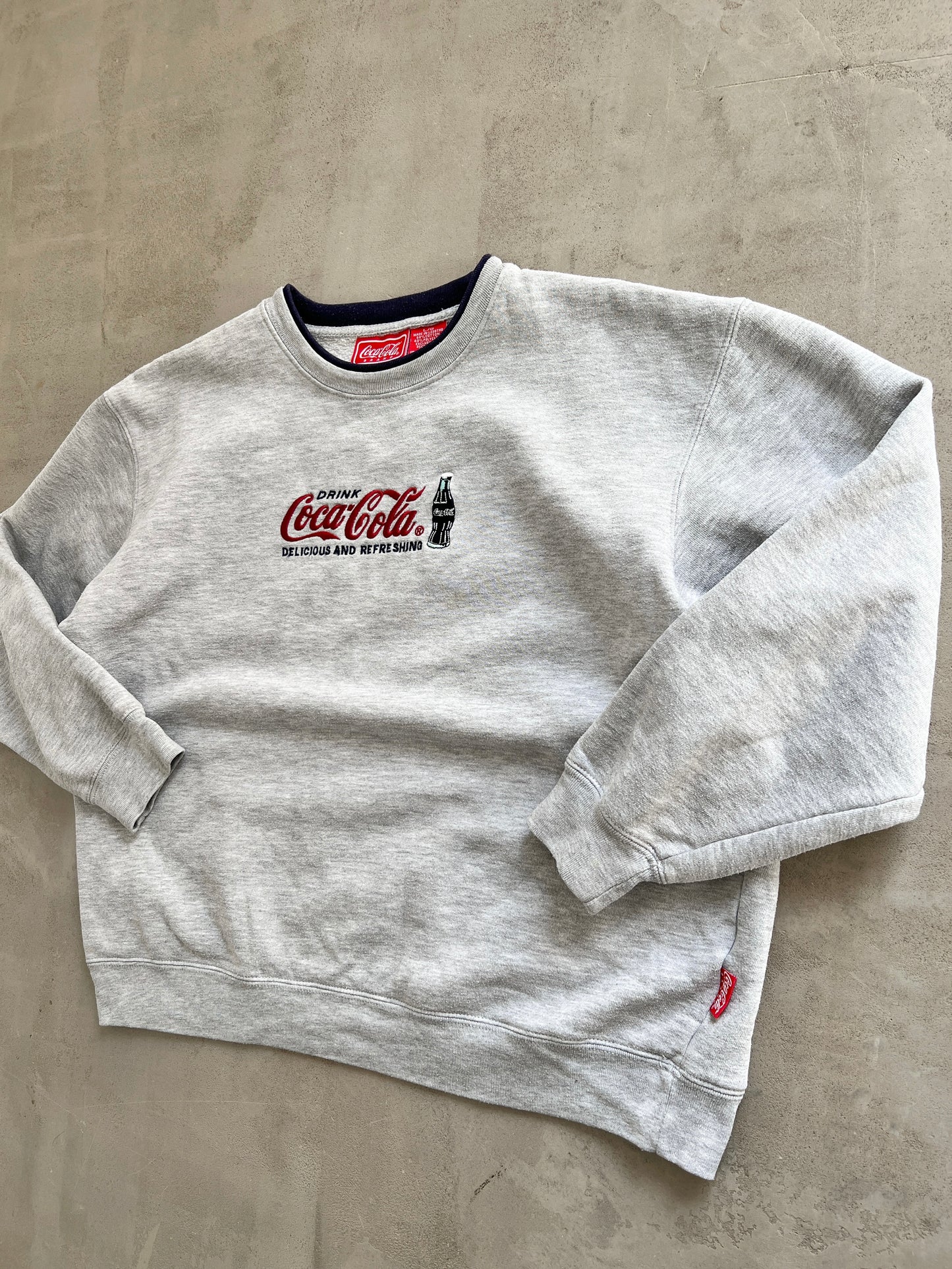 GREY COCA COLA PROMO SWEATER - 1990S - XS