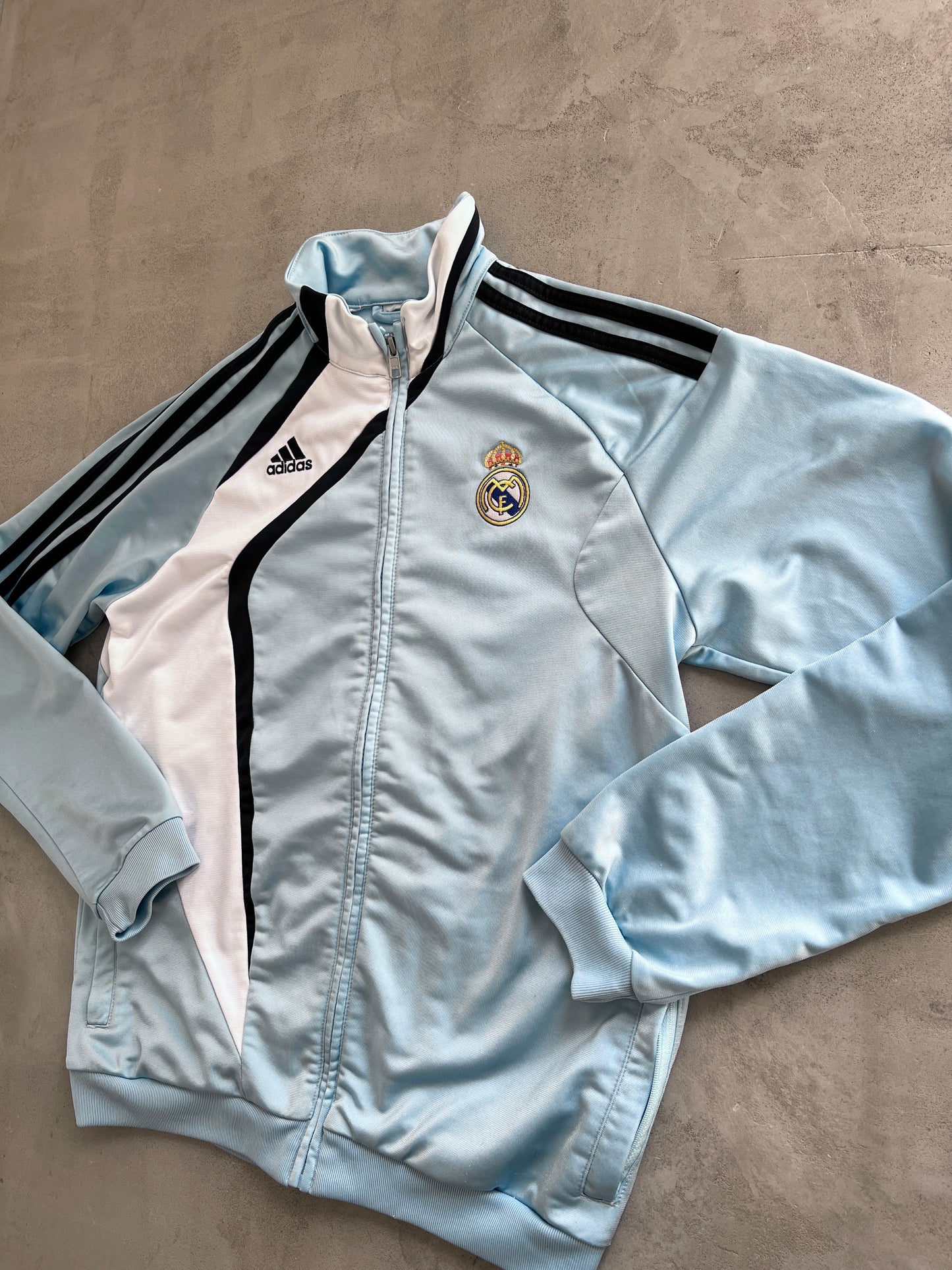 BABY BLUE REAL MADRID TRACK JACKET - 2000S - S