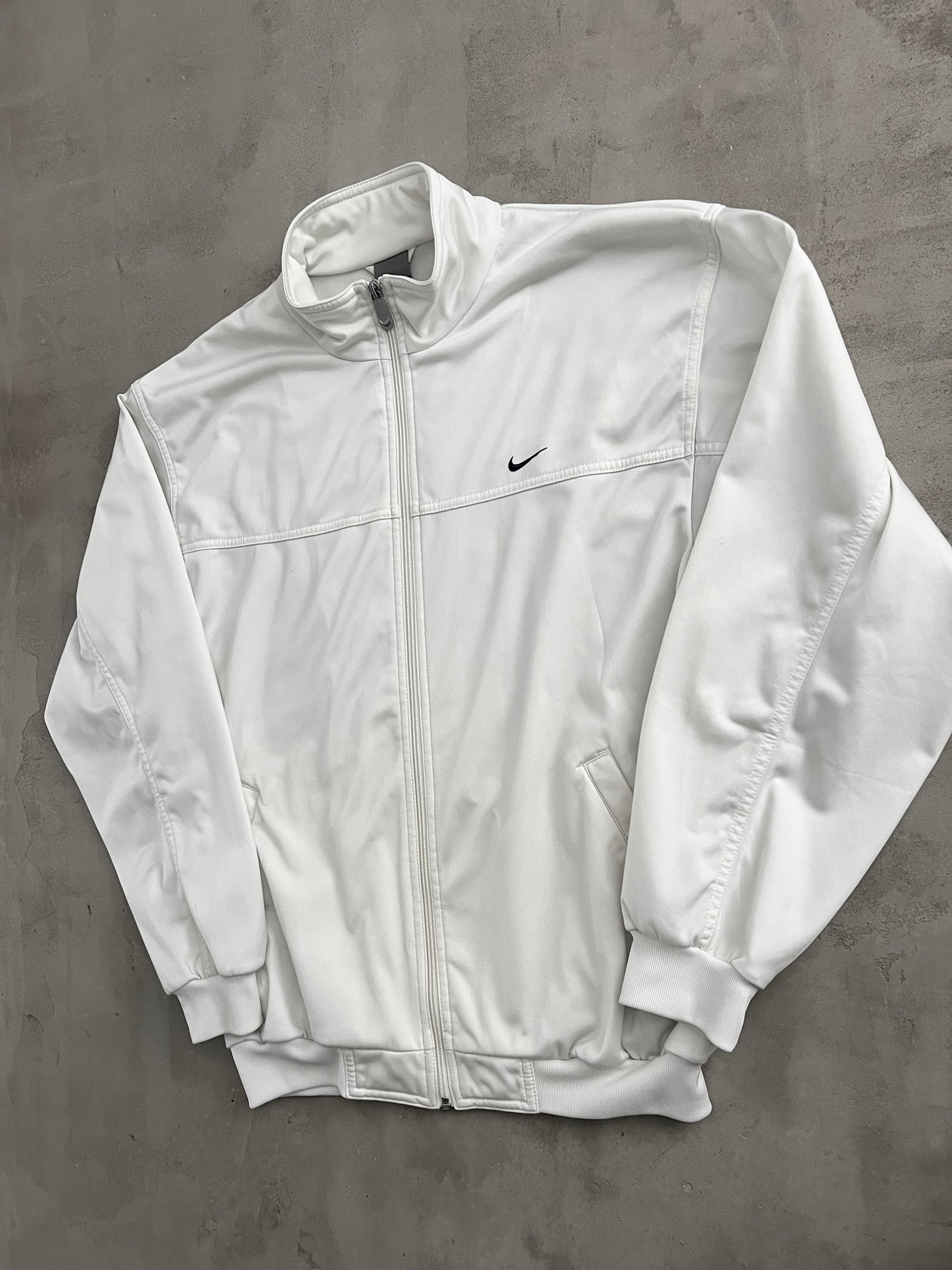 WHITE NIKE TRACK JACKET - 2000S - M/L