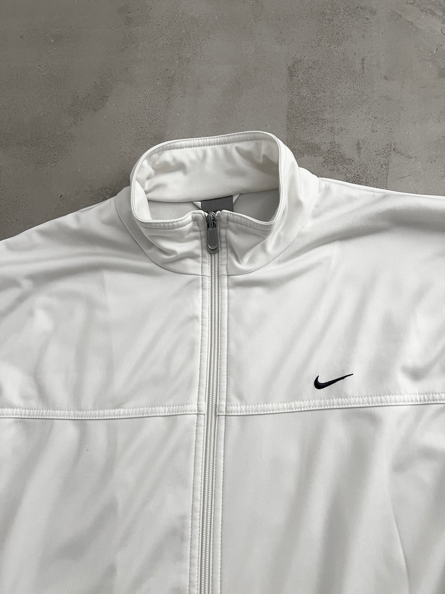 WHITE NIKE TRACK JACKET - 2000S - M/L