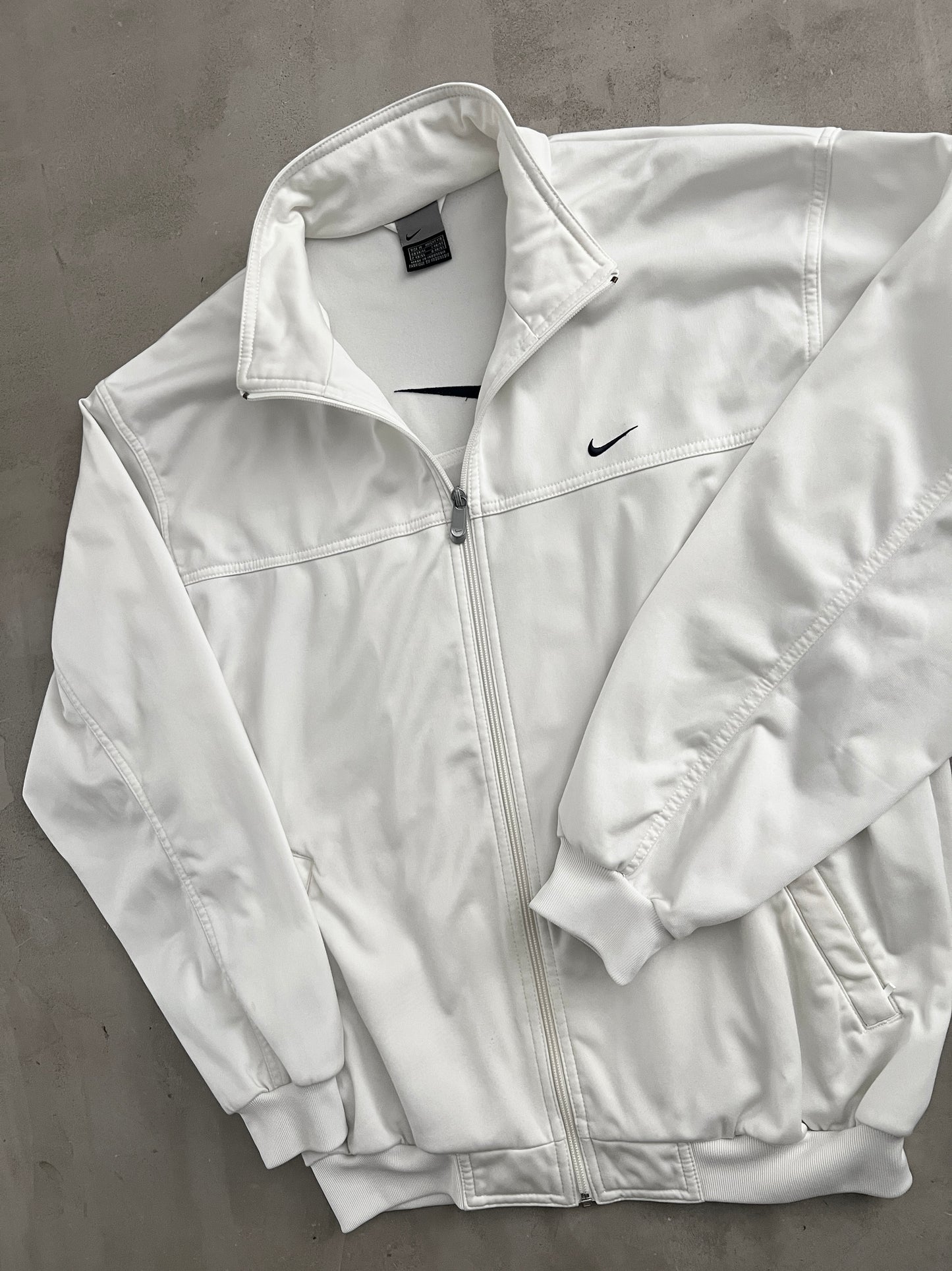 WHITE NIKE TRACK JACKET - 2000S - M/L