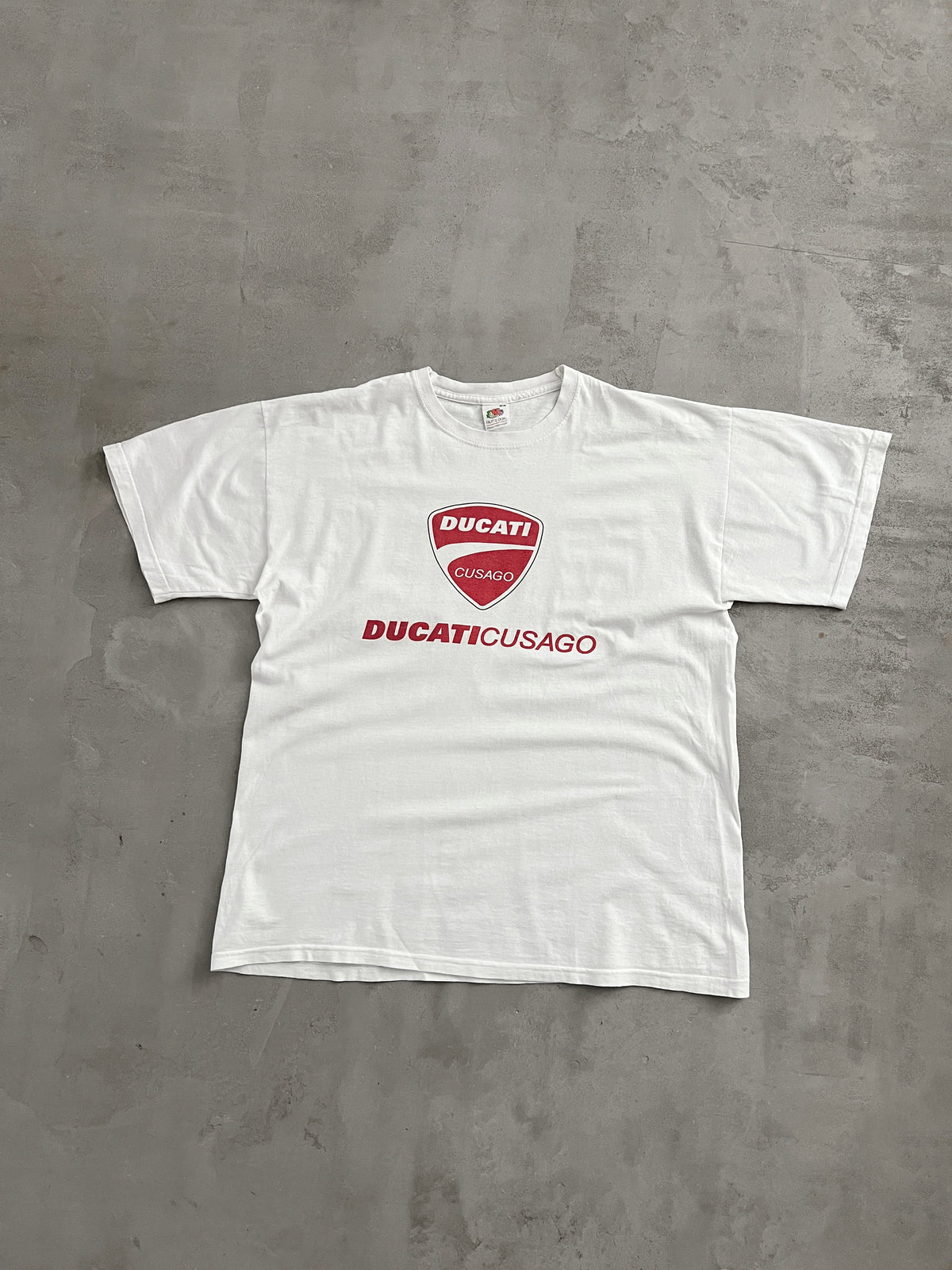 WHITE DUCATI BIKER TEE - 2000S - M