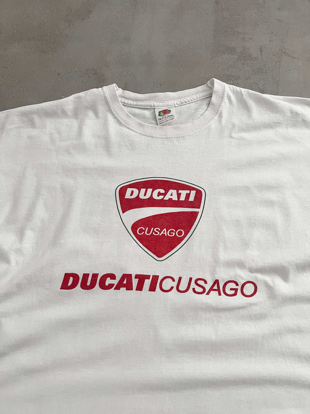 WHITE DUCATI BIKER TEE - 2000S - M