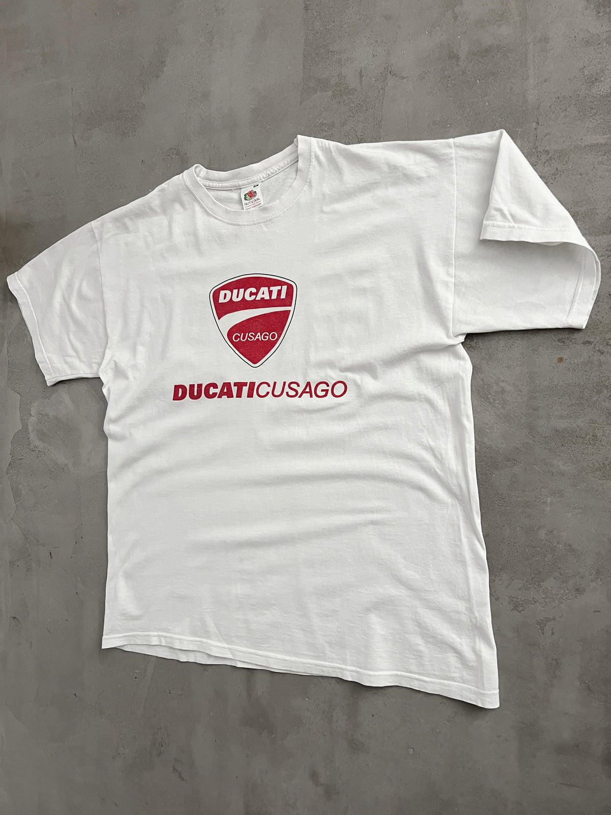 WHITE DUCATI BIKER TEE - 2000S - M