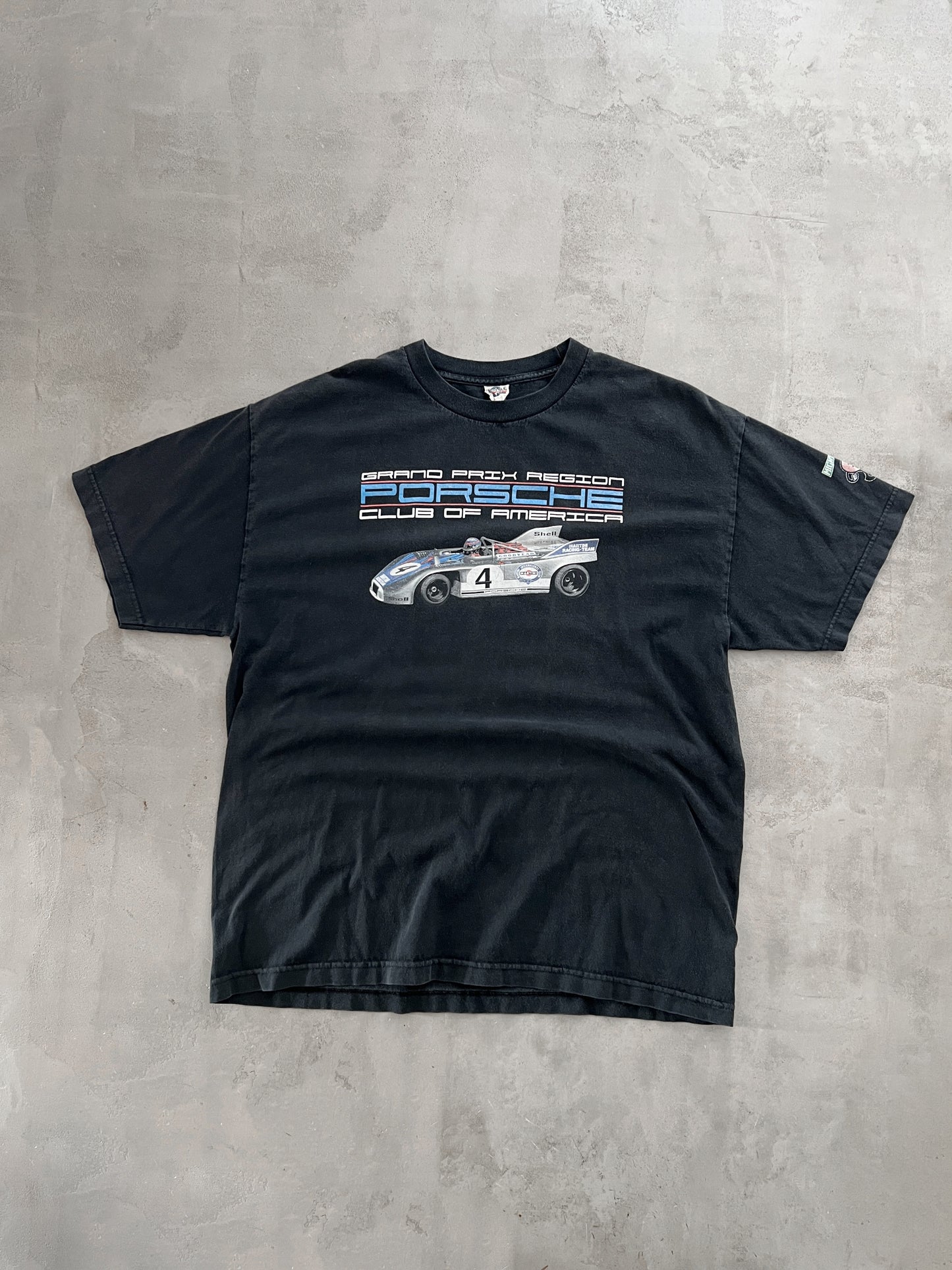 FADED BLACK PORSCHE TEE - 2000S - XL