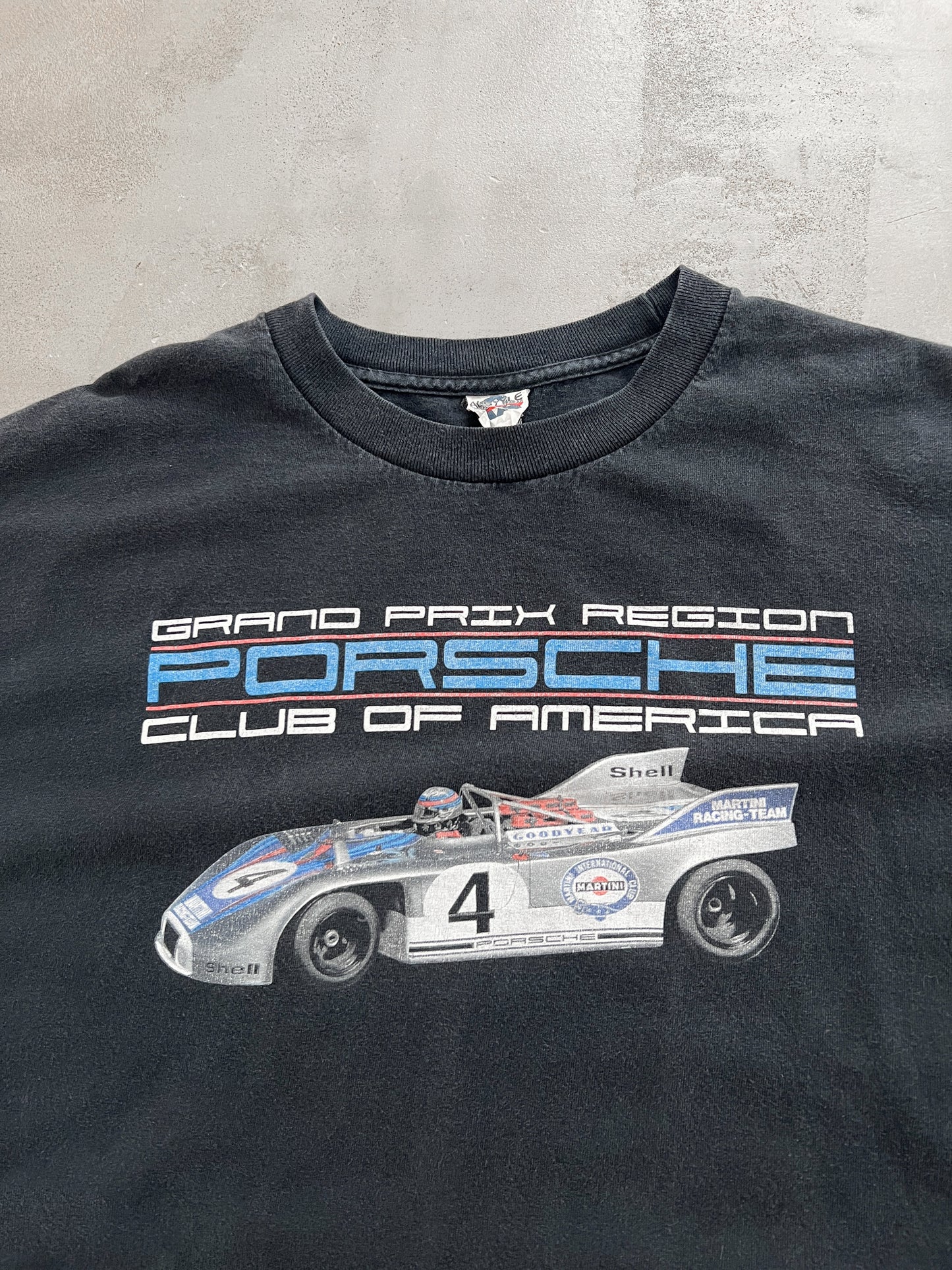 FADED BLACK PORSCHE TEE - 2000S - XL
