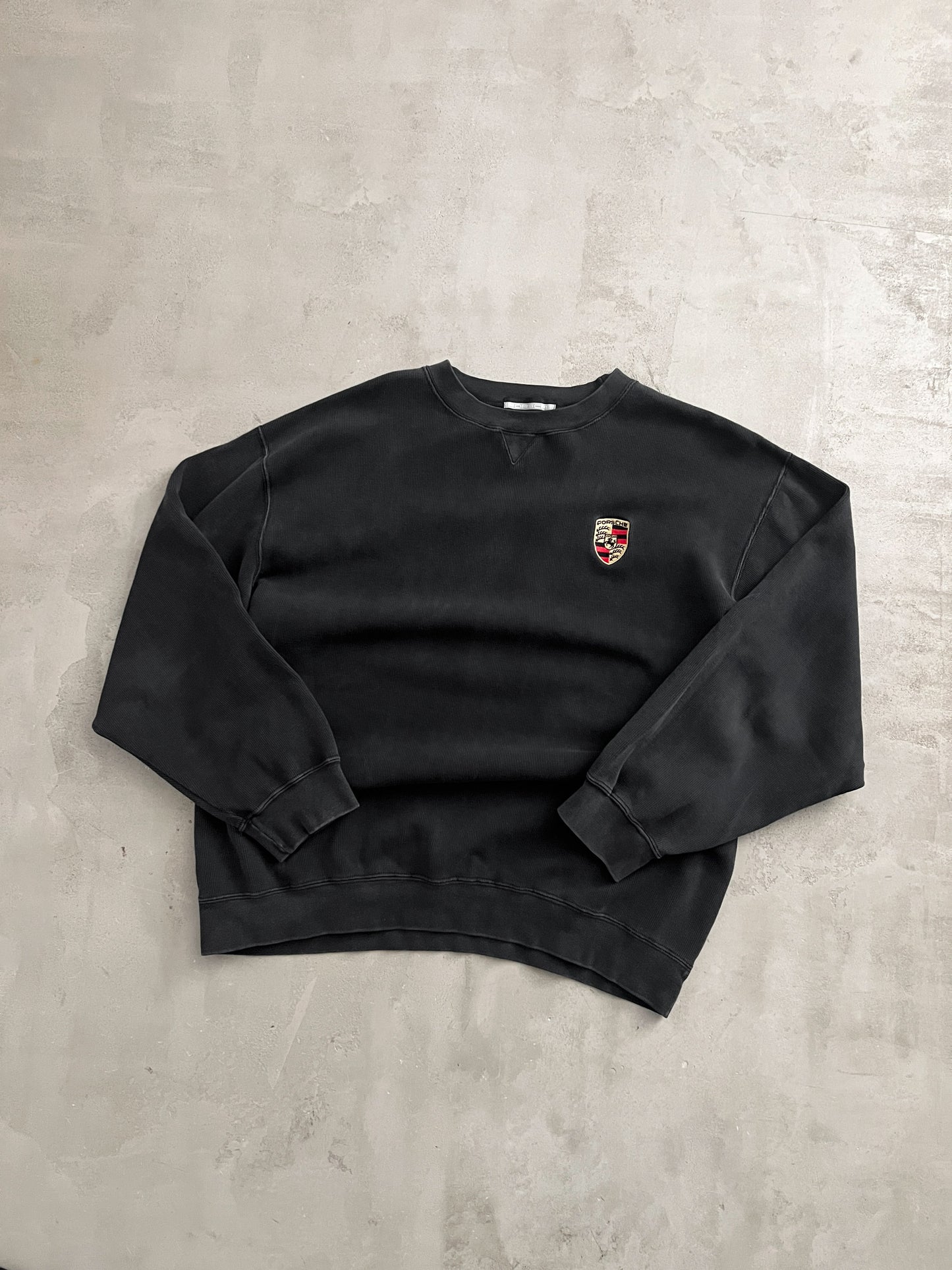 BLACK PORSCHE SWEATER - 1990S - M