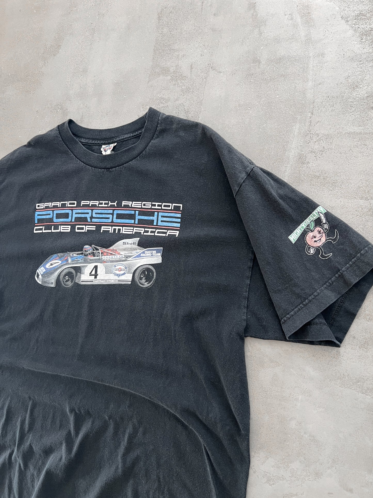FADED BLACK PORSCHE TEE - 2000S - XL