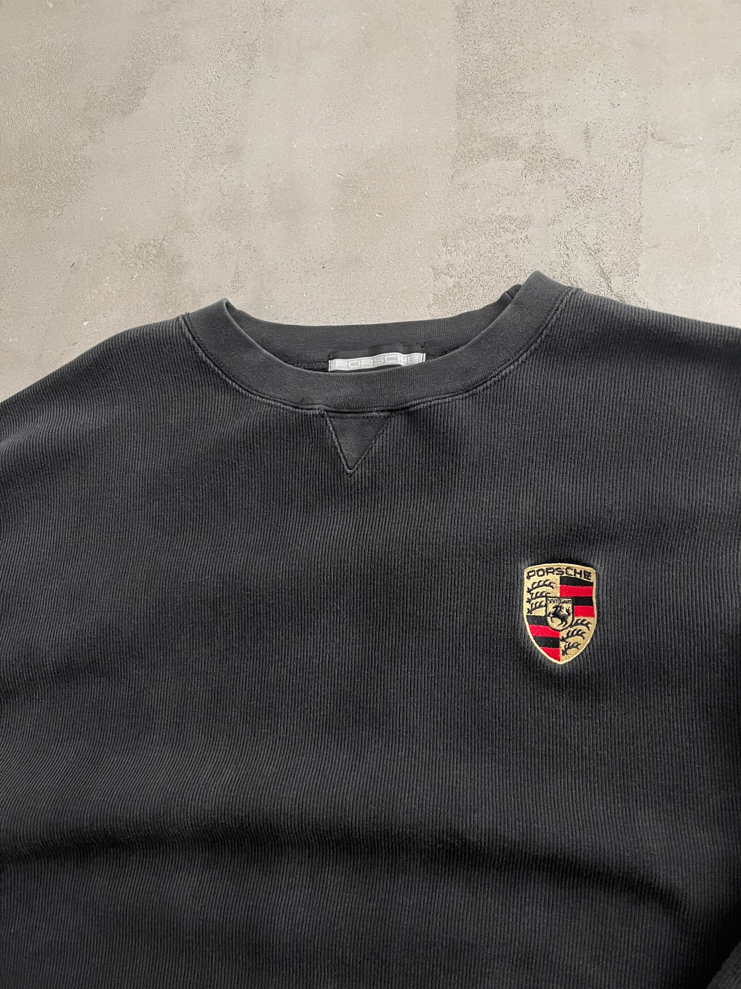 BLACK PORSCHE SWEATER - 1990S - M