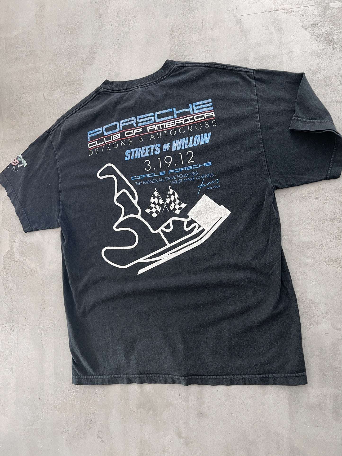 FADED BLACK PORSCHE TEE - 2000S - XL