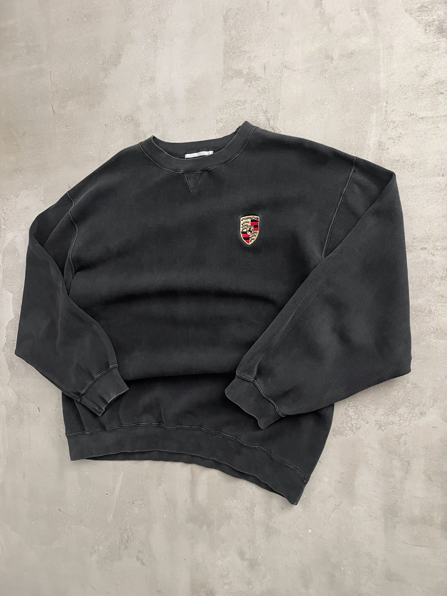 BLACK PORSCHE SWEATER - 1990S - M