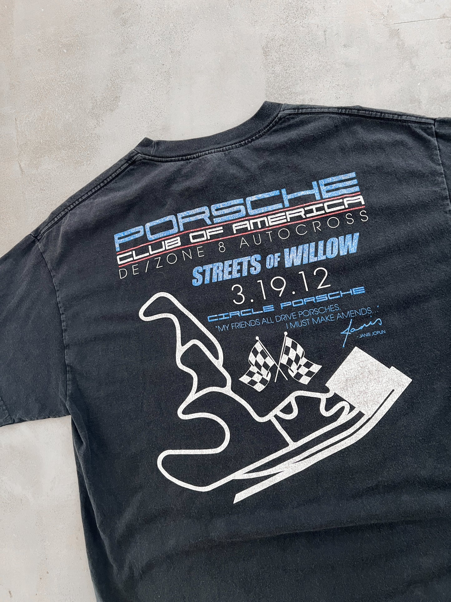 FADED BLACK PORSCHE TEE - 2000S - XL