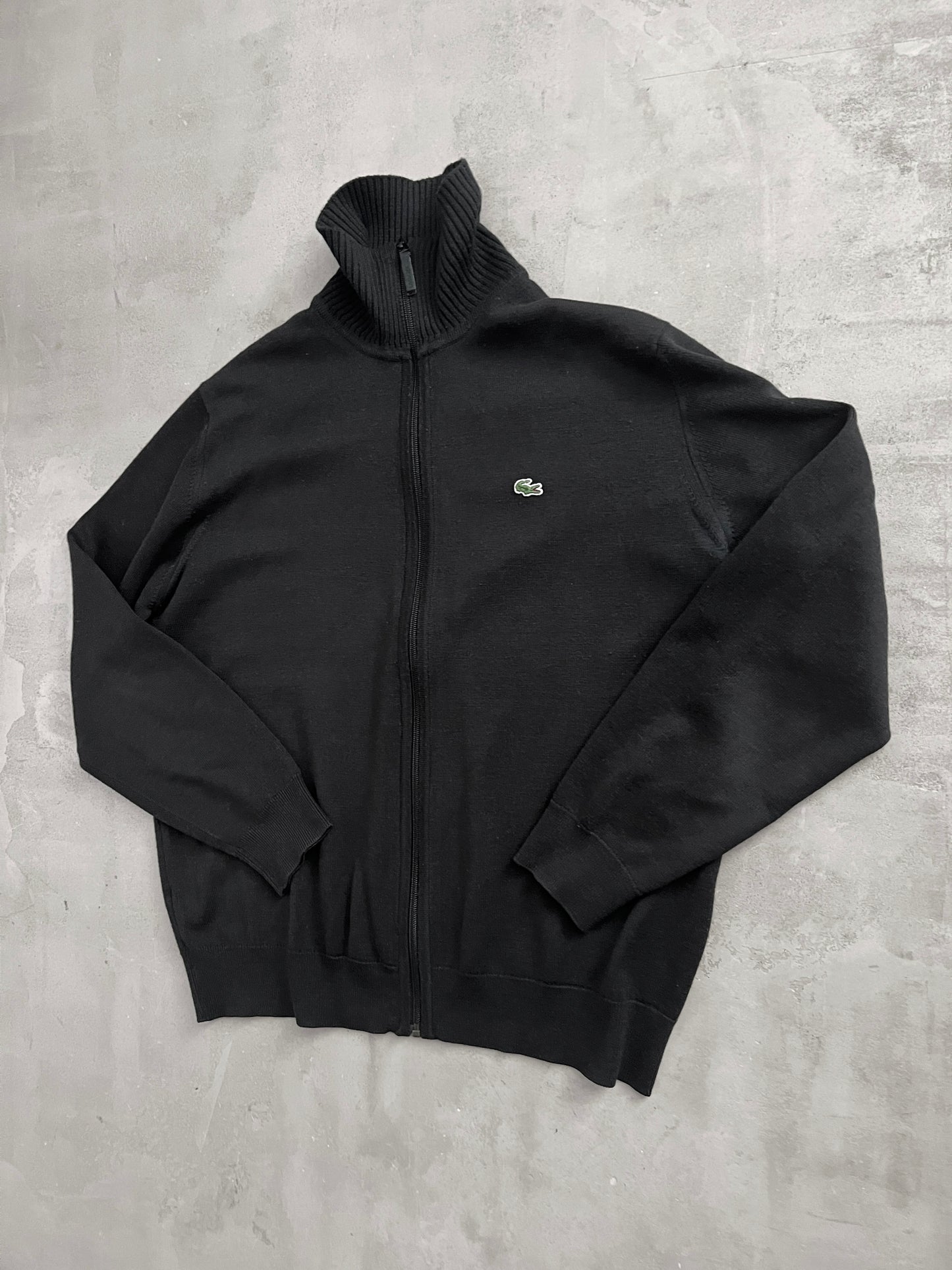 BLACK LACOSTE KNIT JACKET - 2000S - M
