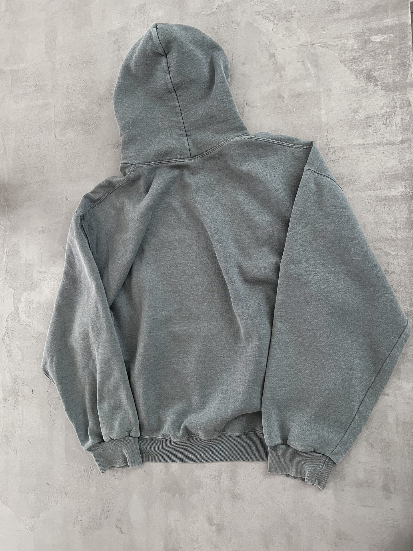 FADED GREY RUSSELL HOODIE - 1990S - XL/L