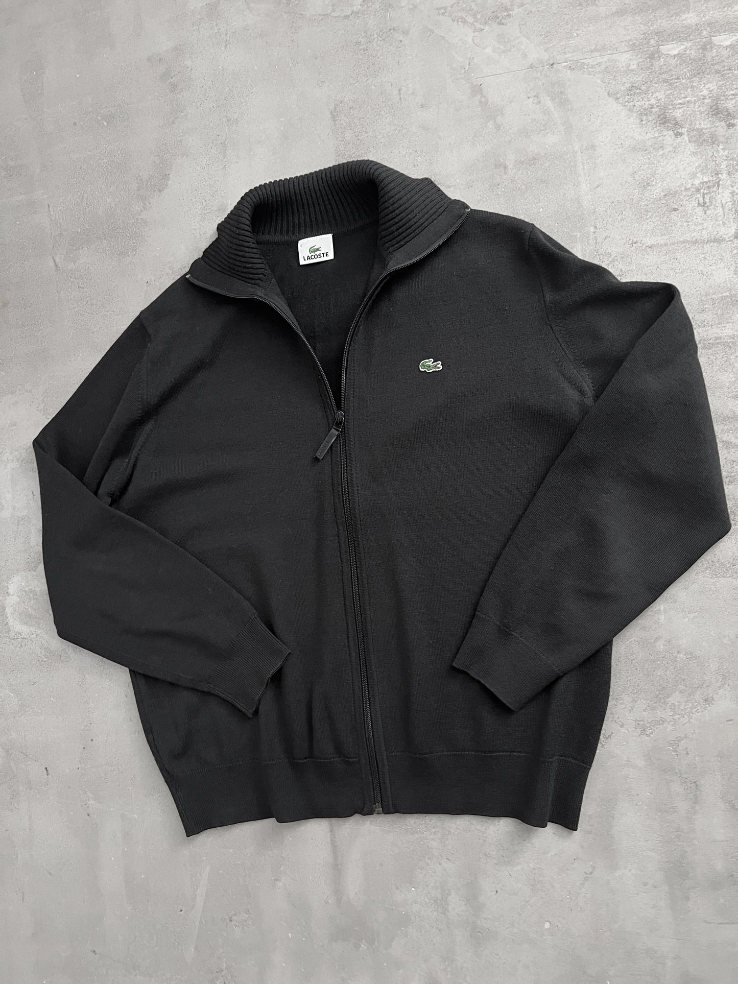 BLACK LACOSTE KNIT JACKET - 2000S - M