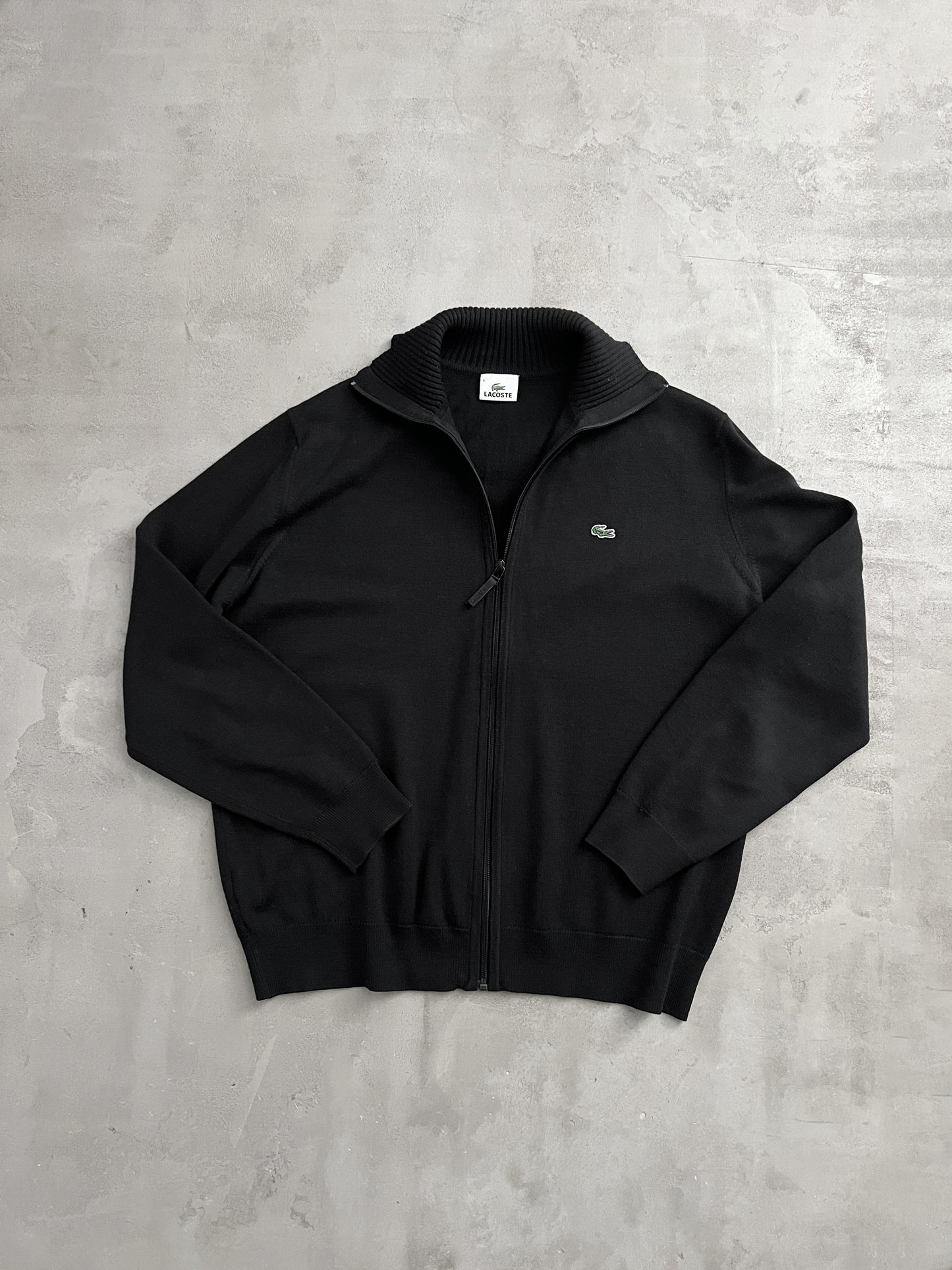 BLACK LACOSTE KNIT JACKET - 2000S - M