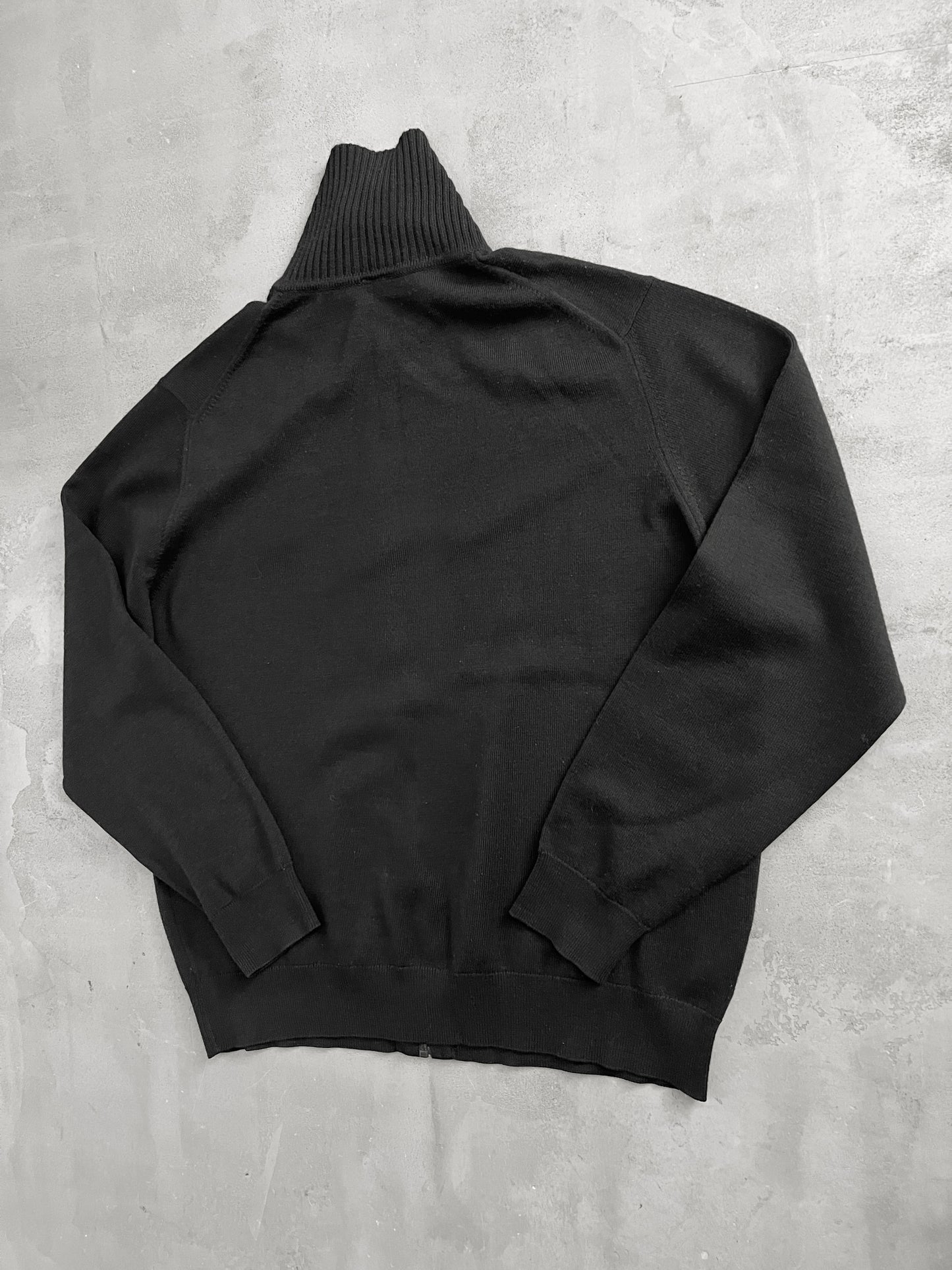 BLACK LACOSTE KNIT JACKET - 2000S - M