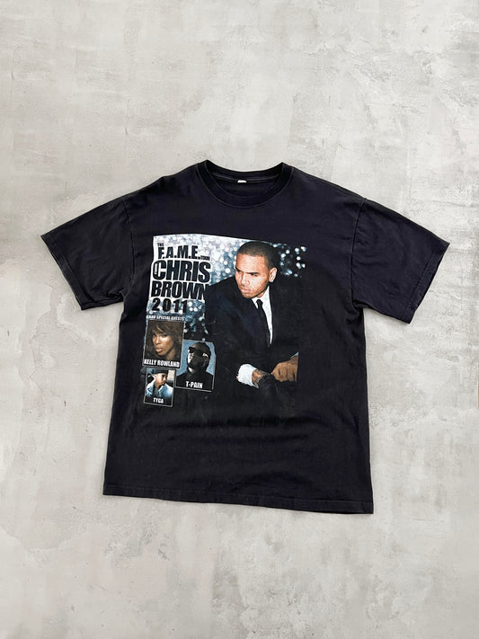 BLACK CHRIS BROWN TOUR TEE - 2000S - L