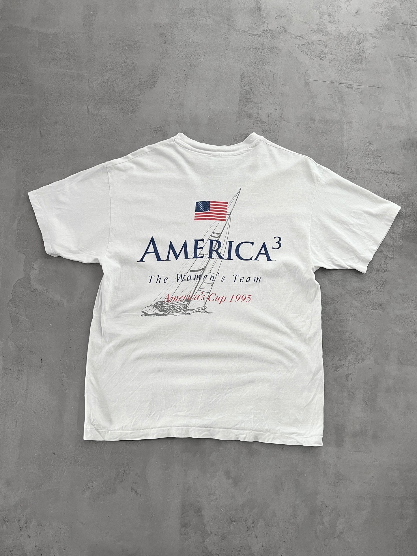 WHITE AMERICA'S CUP SAILING TEE - 1995 - L