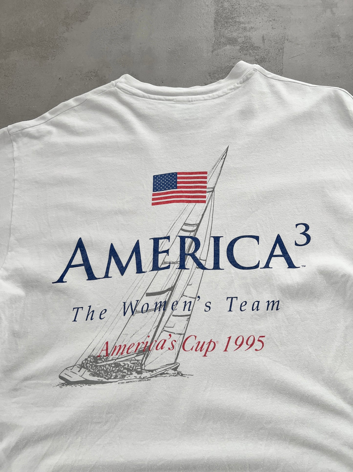 WHITE AMERICA'S CUP SAILING TEE - 1995 - L
