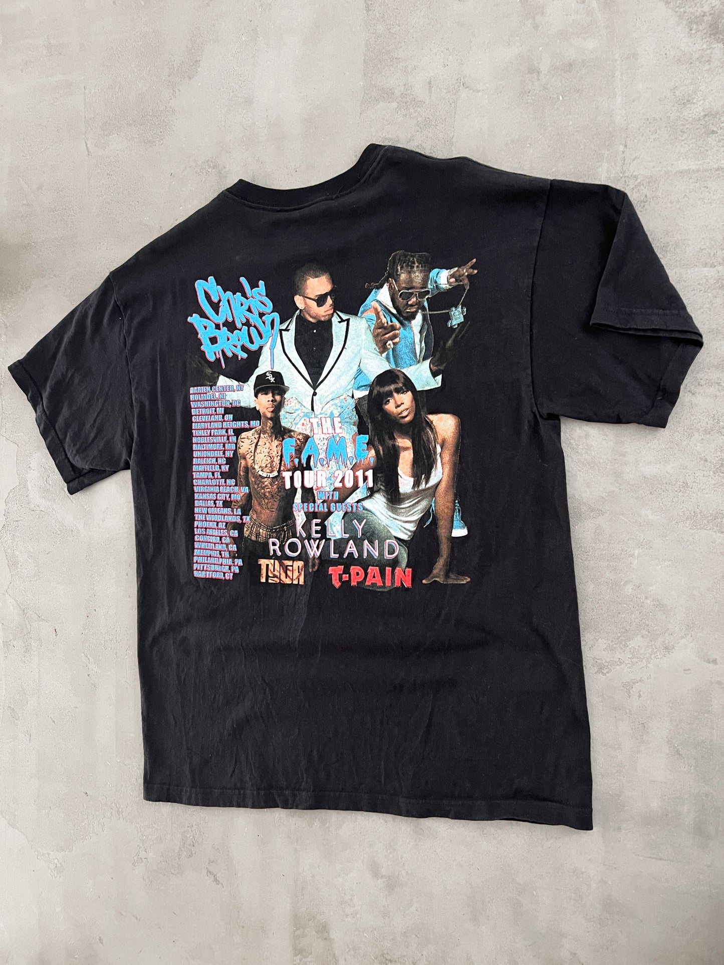 BLACK CHRIS BROWN TOUR TEE - 2000S - L