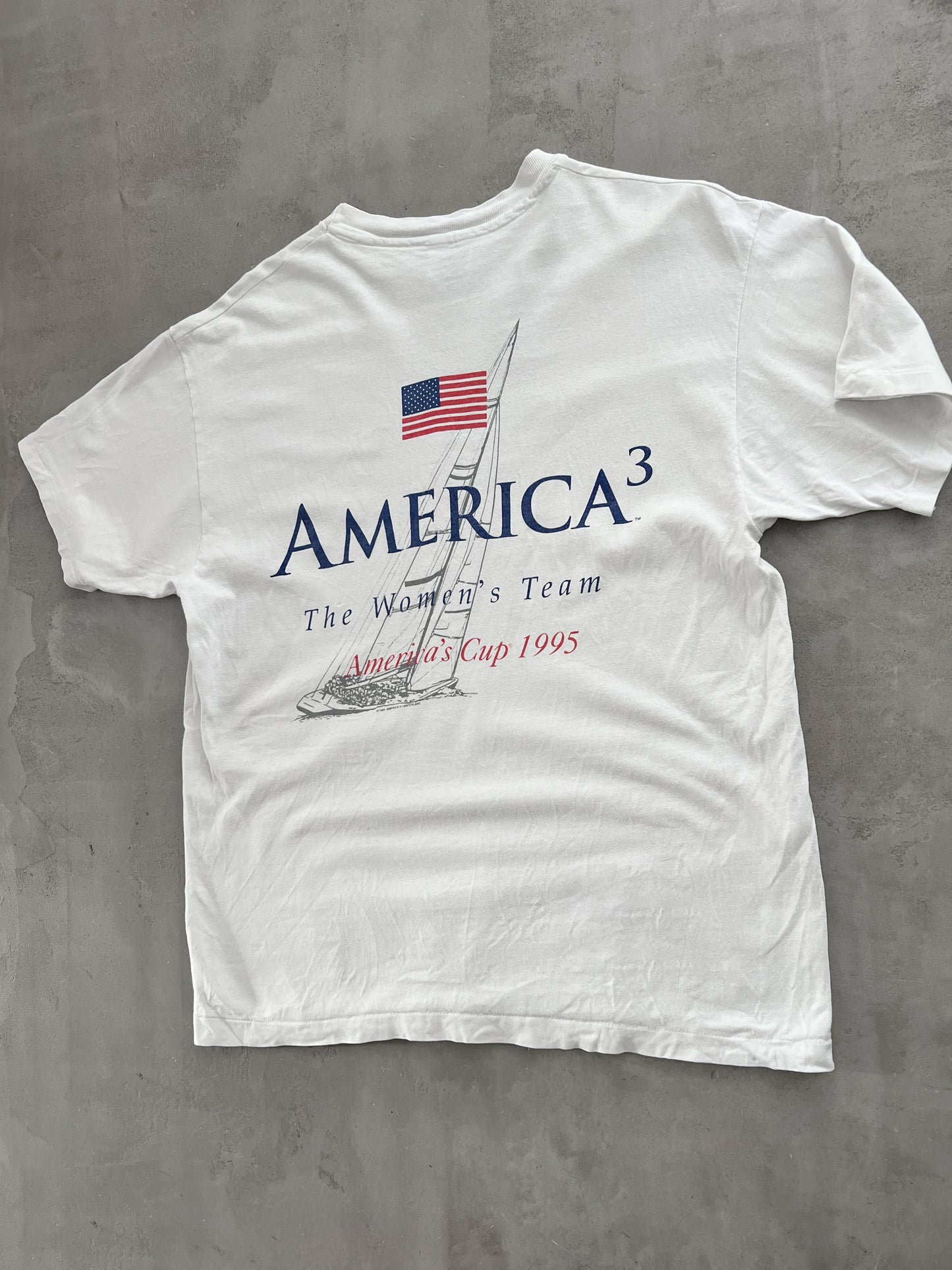 WHITE AMERICA'S CUP SAILING TEE - 1995 - L