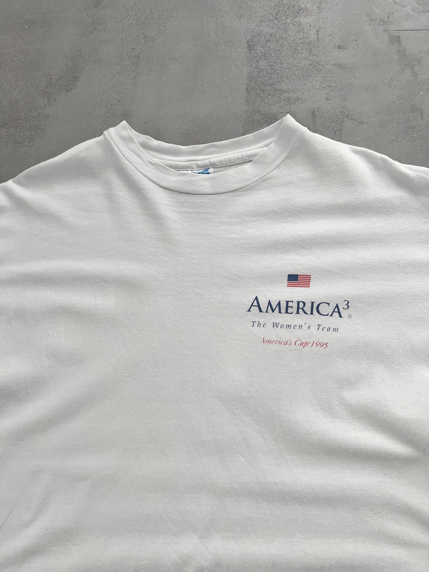 WHITE AMERICA'S CUP SAILING TEE - 1995 - L